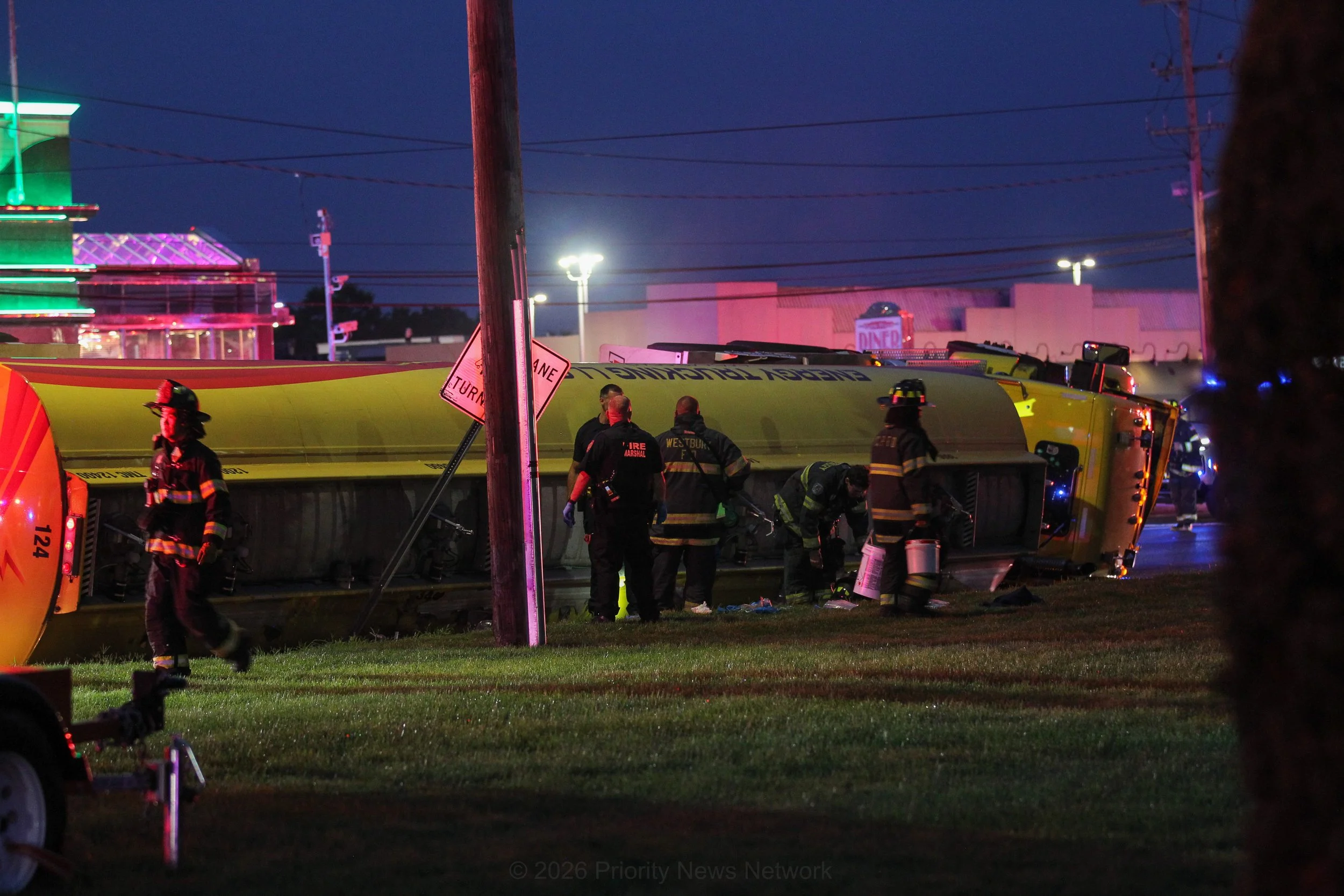 Gasoline Tanker Carrying 12,000 Gallons Overturns in Carle Place