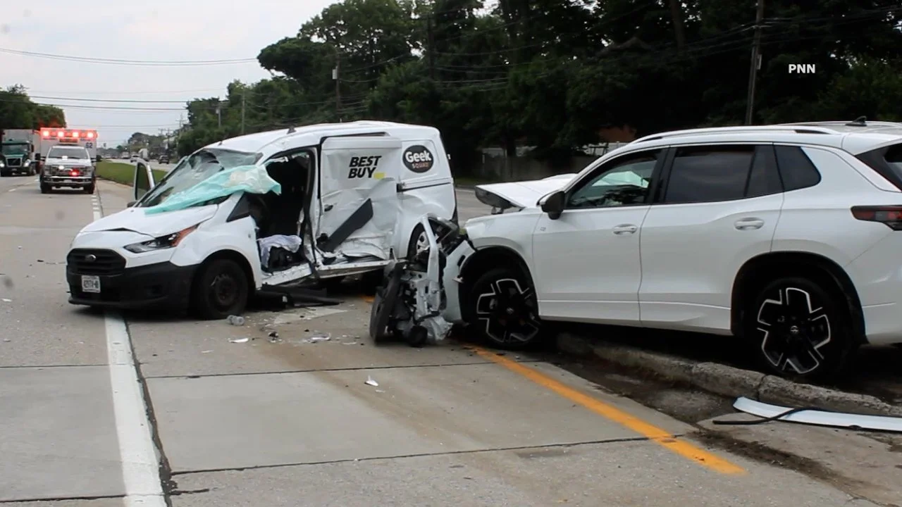 Two Injured After Collision Involving Geek Squad Van in Old Westbury