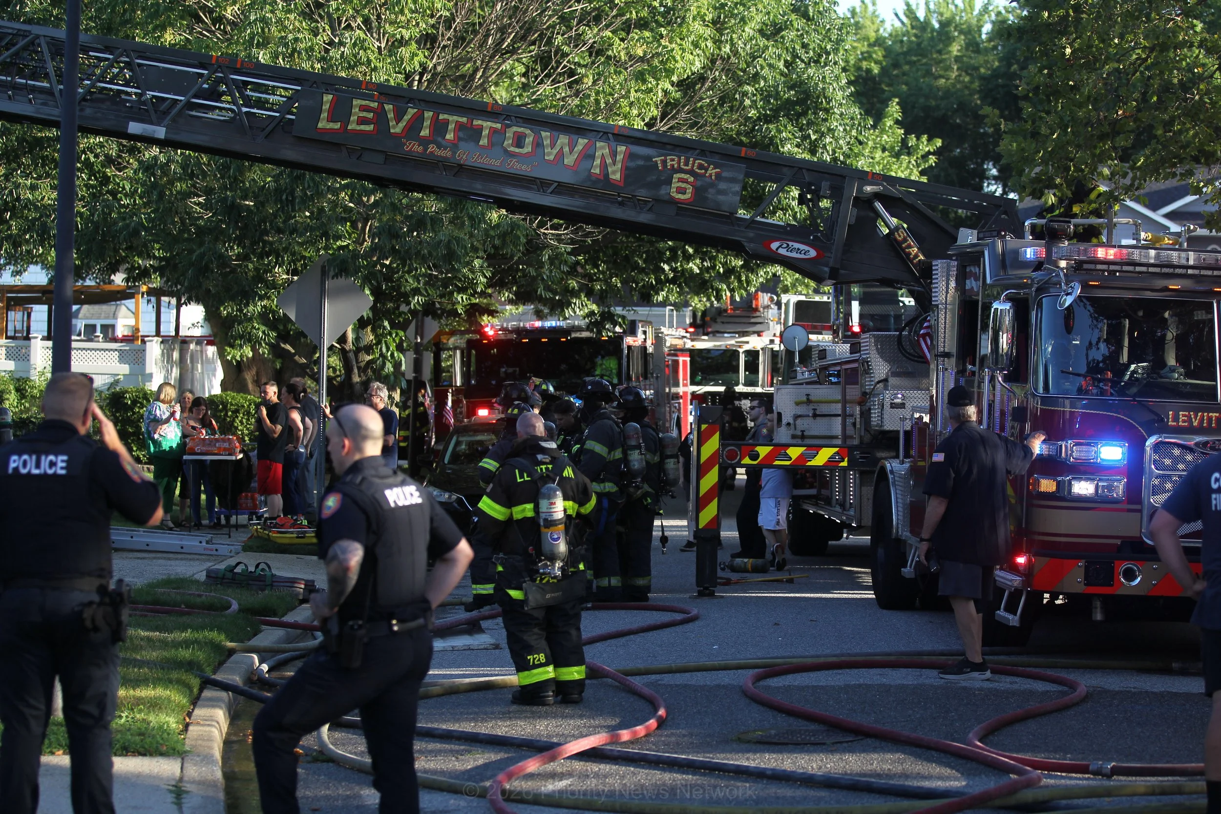 Firefighters Battle House Fire in Levittown; All Occupants Escape Safely