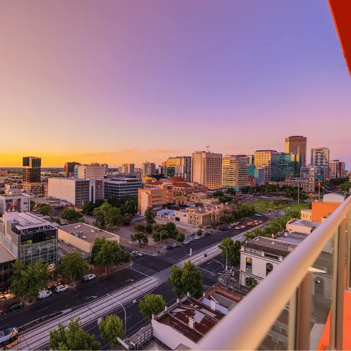 adelaide hotel accommodation with balcony views