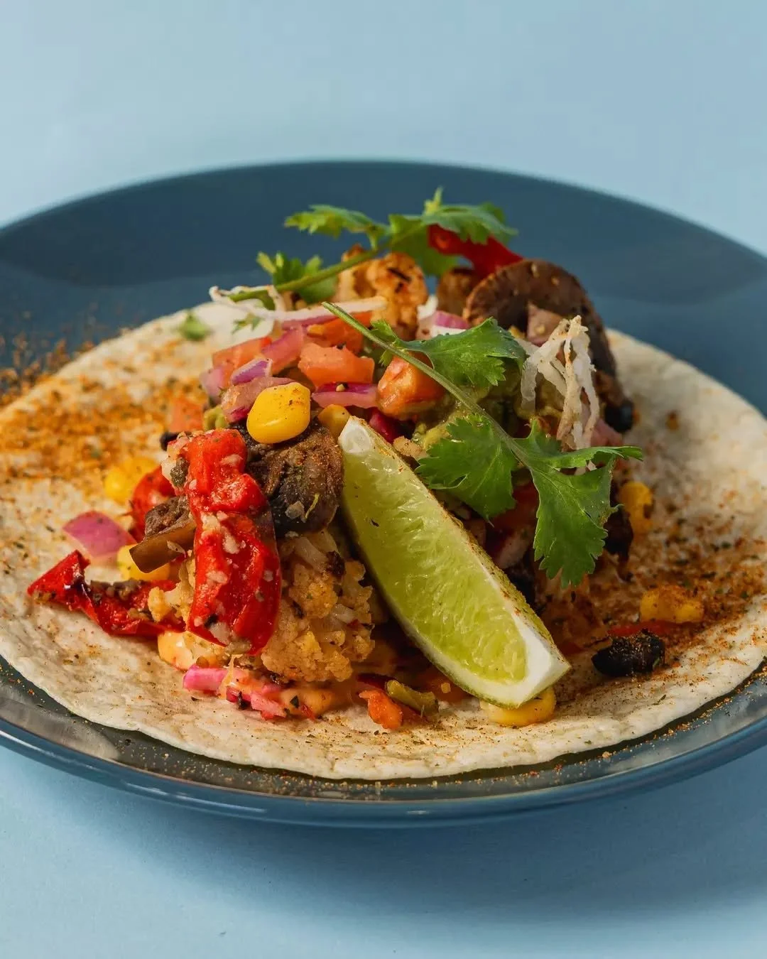 Smoky fire-roasted vegetables, creamy guac, tangy salsa, and the crunch of pickled cabbage &ndash; the Lil&rsquo; Vegan Taco is fresh, vibrant, and impossible to put down.