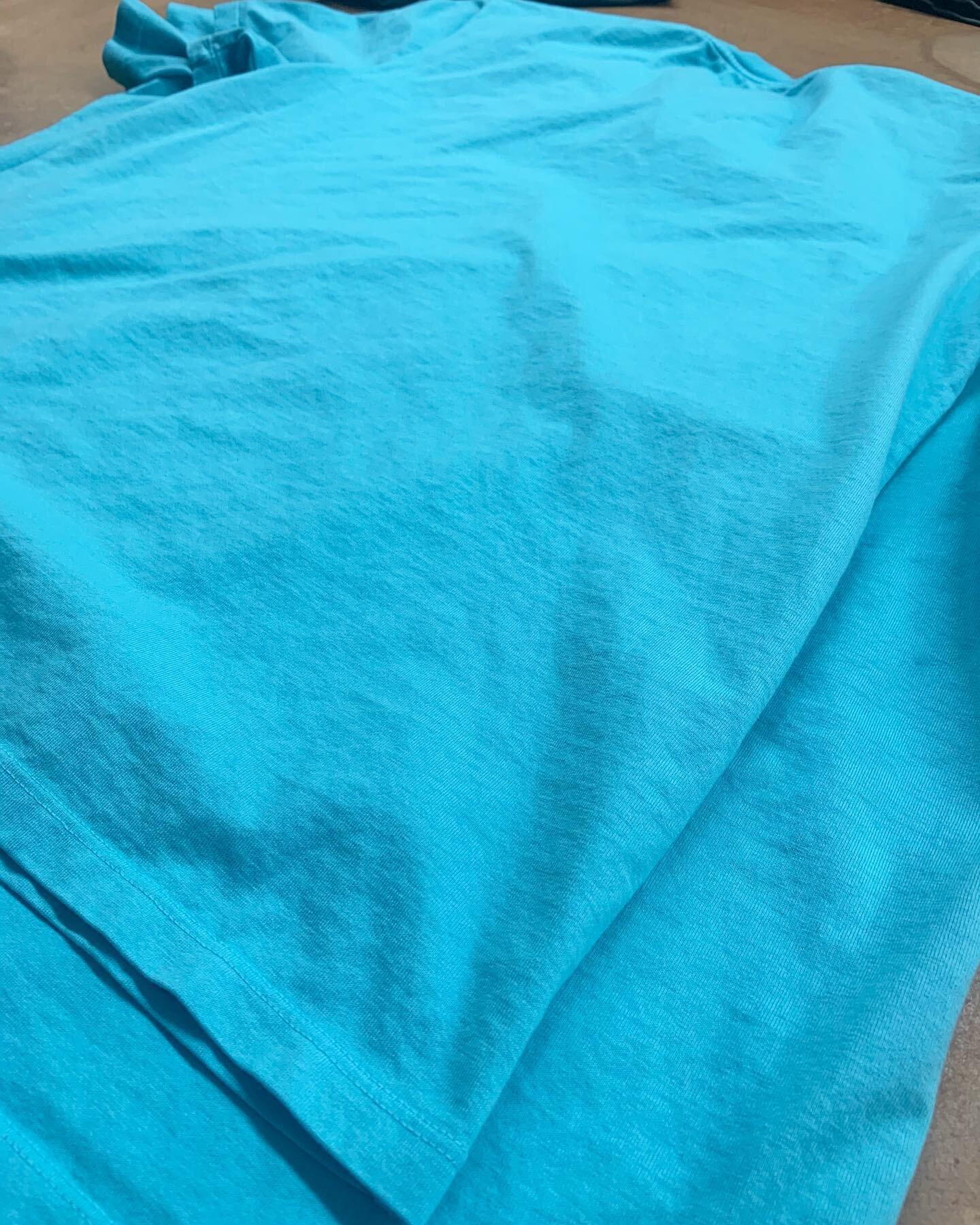 Vibrant blue tees. // Reactive dye// #dyehouse #smallbusiness #premium #losangeles #garmentdyehouse #garmentdye #tshirt