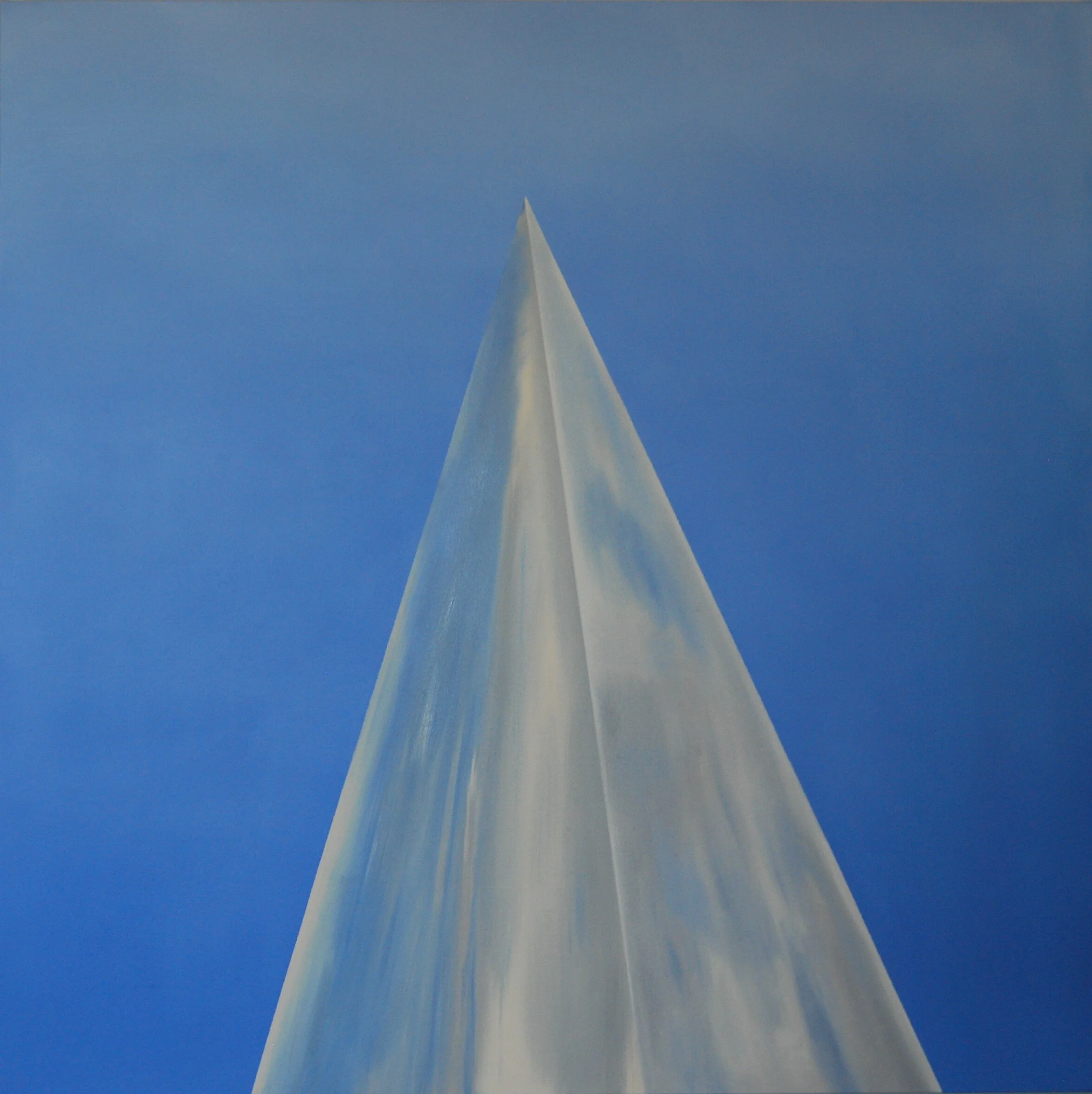 Obelisk. $800.   Oil on Canvas.  91.5 cm square and 3.8 cm deep (36" x 36" x 1.5").  Signed on the back and ready to hang.