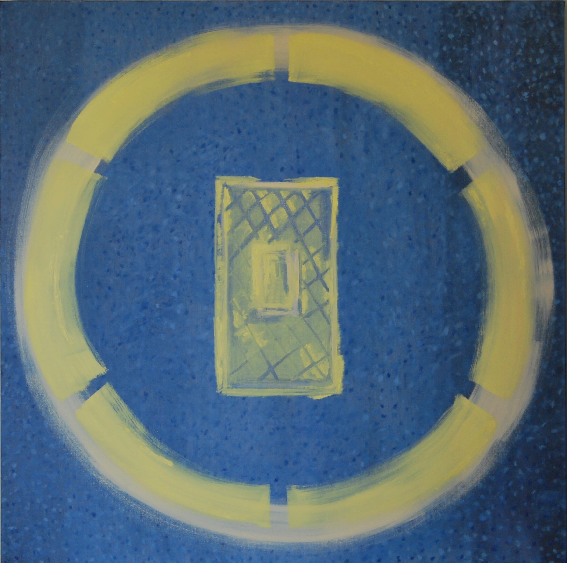 Road Grate.  $800.  Oil on Canvas.  91.5 cm square and 3.8 cm deep (36" x 36" x 1.5").  Signed on the back and ready to hang.