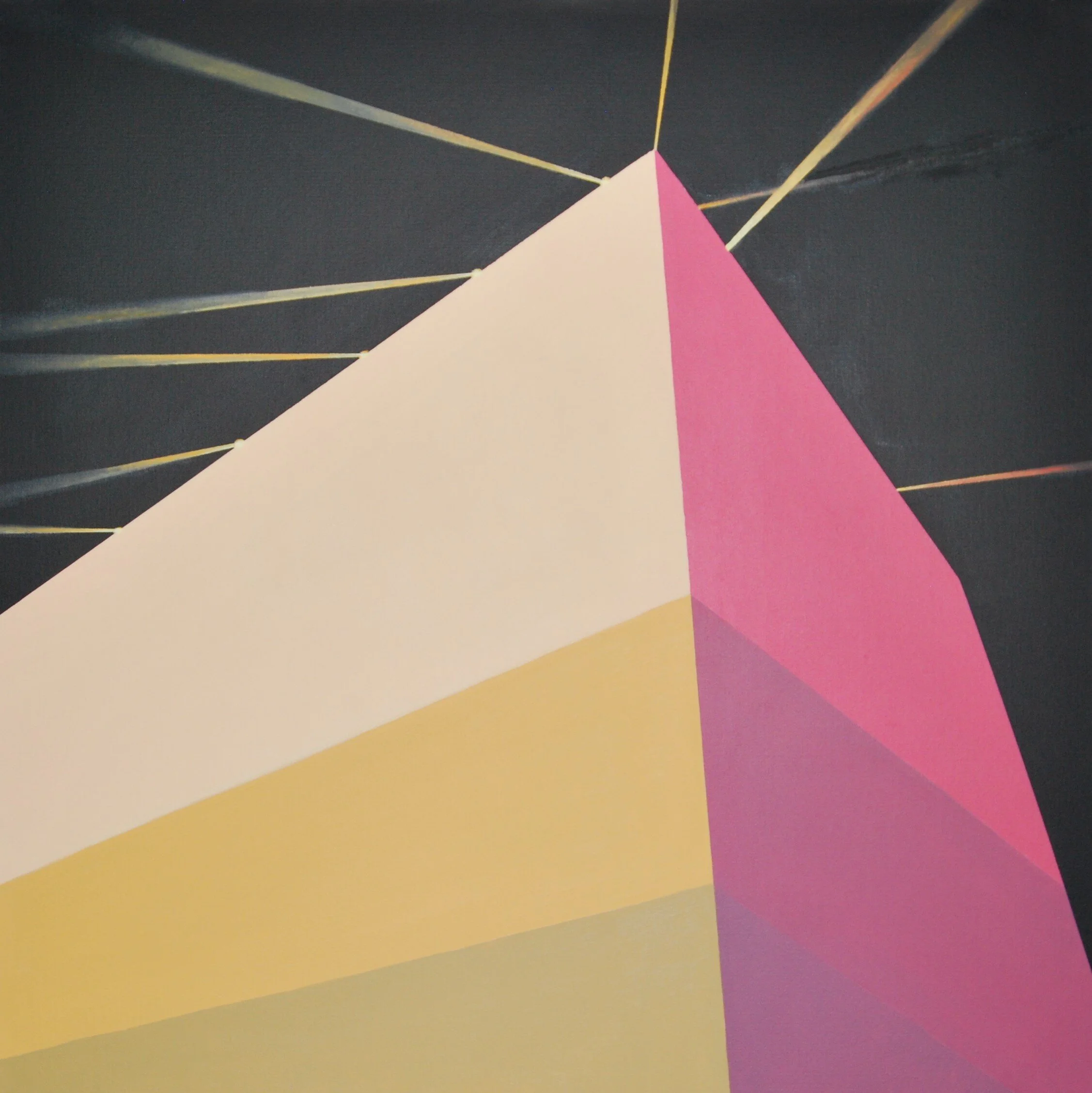 Waterfront Tower.  $800.  Oil on Canvas.  91.5 cm square and 3.8 cm deep (36" x 36" x 1.5").  Signed on the back and ready to hang.