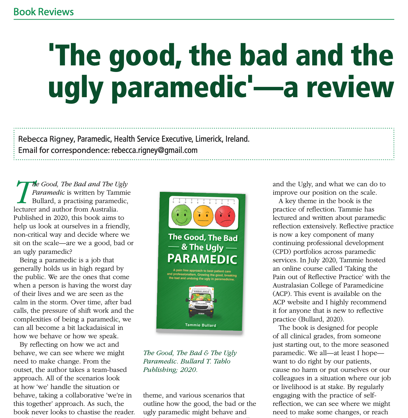 2021 May : Journal of Paramedic Practice Vol 13 #3 book review by R Rigney