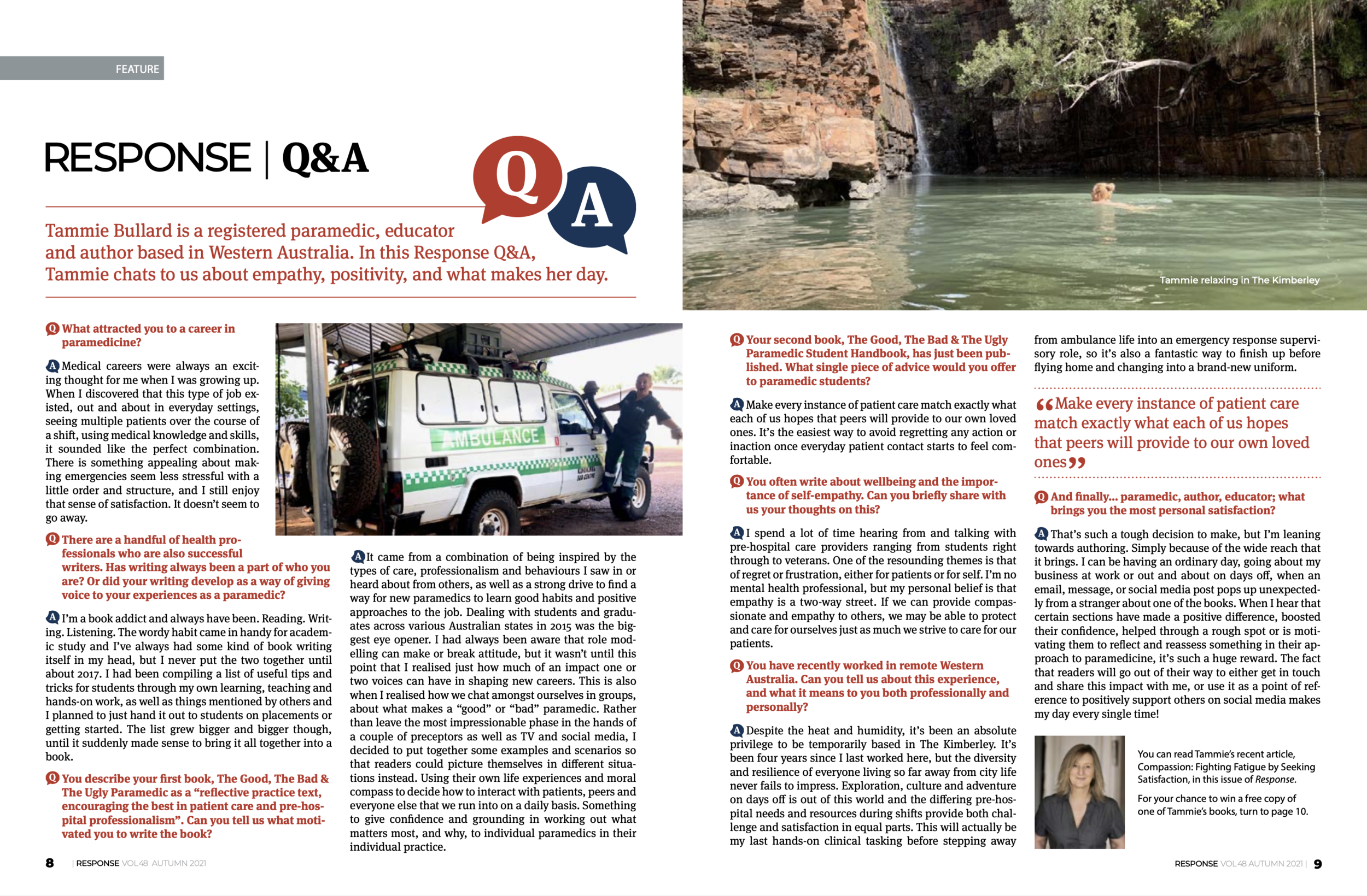 2021 Apr : Response Magazine Vol 48 interview article.