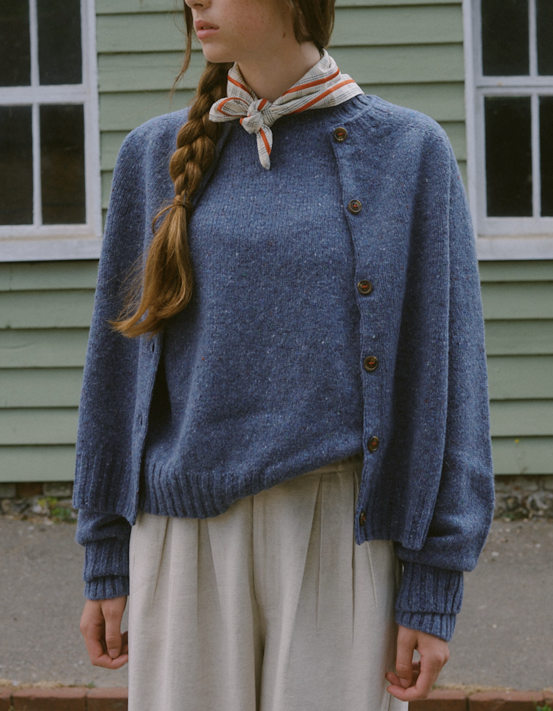 Nova Cardigan - Denim Fleck