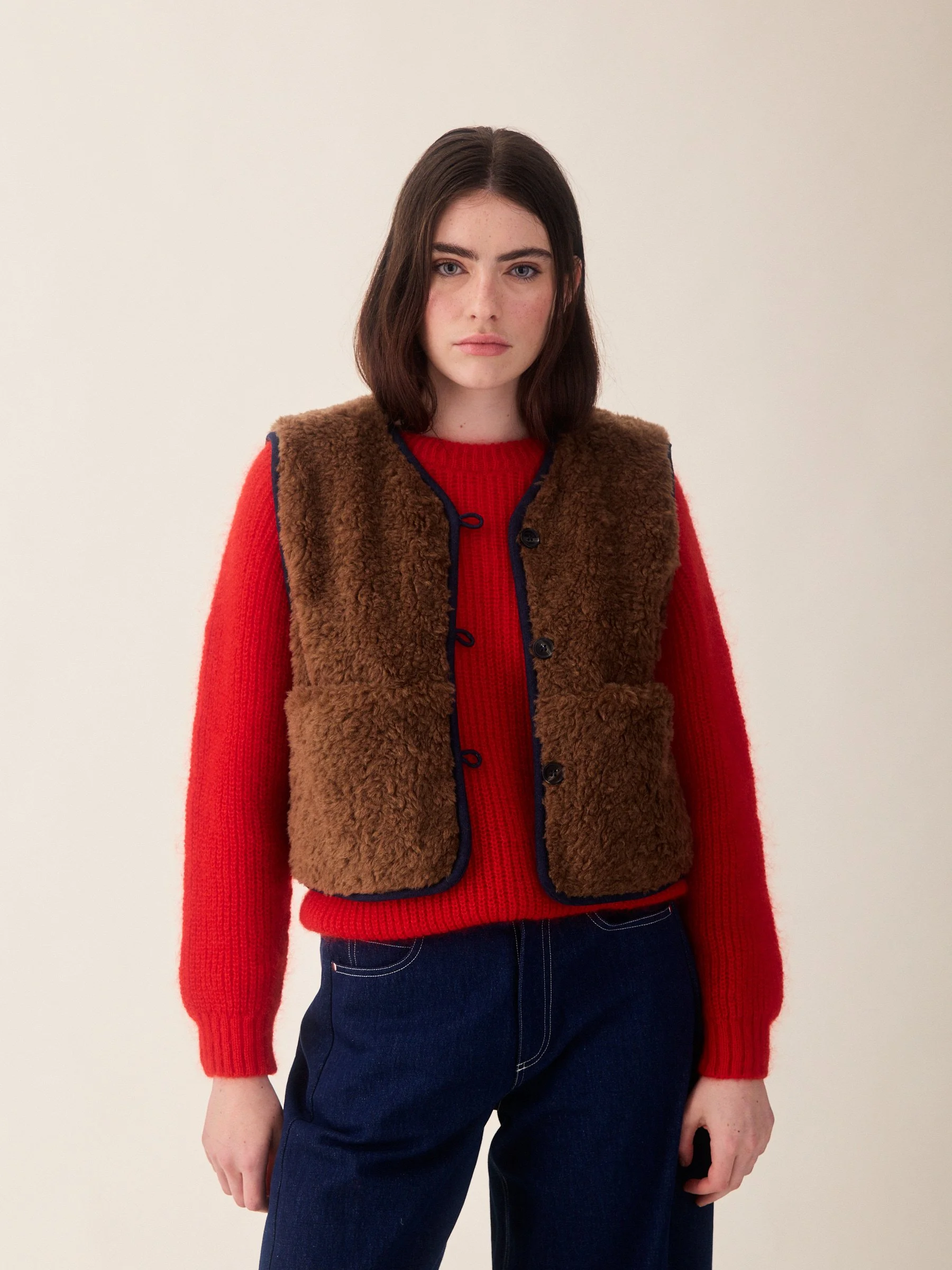 Aida Vest - Brown