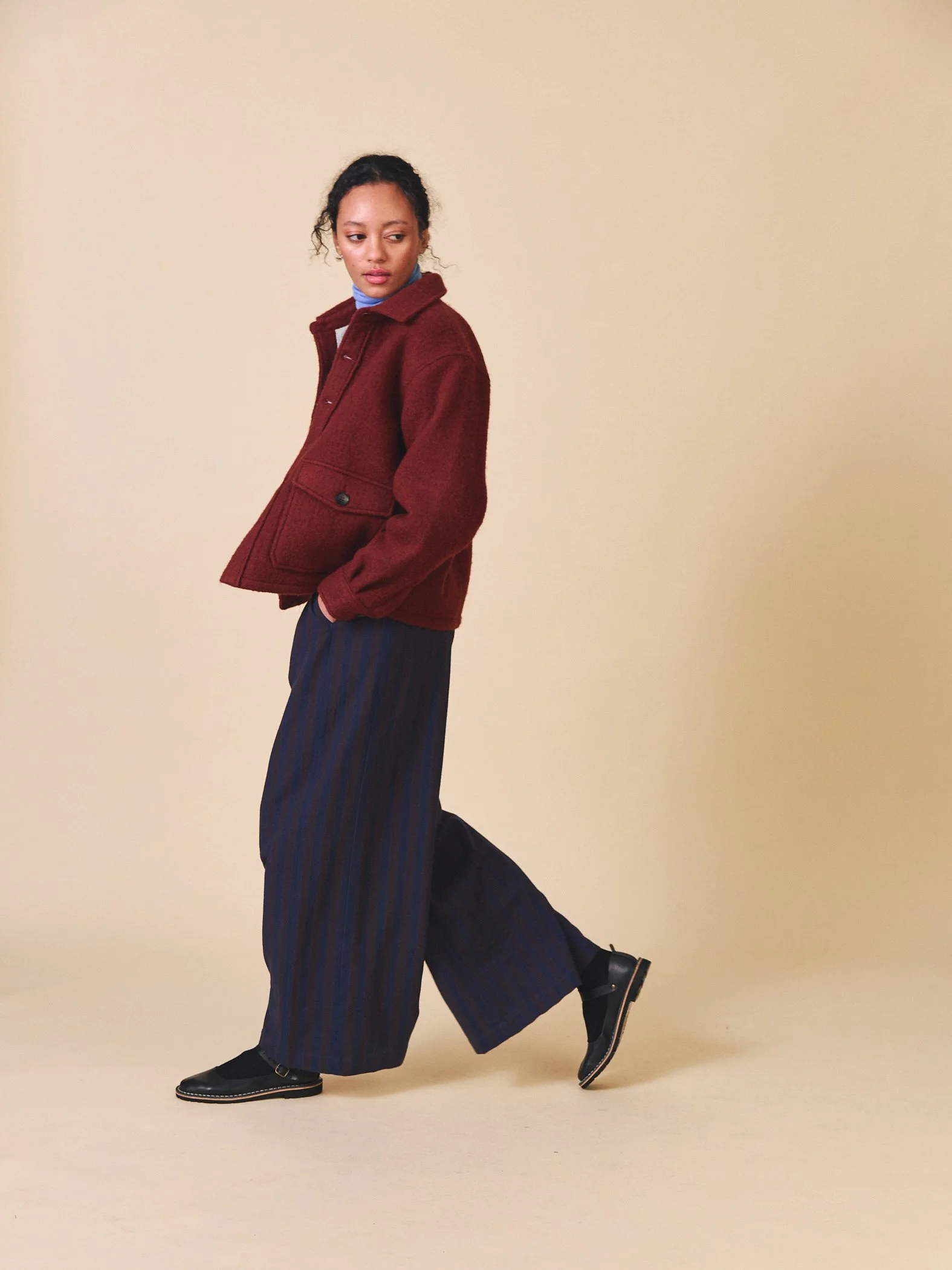 Anna Trousers - Indigo Stripe
