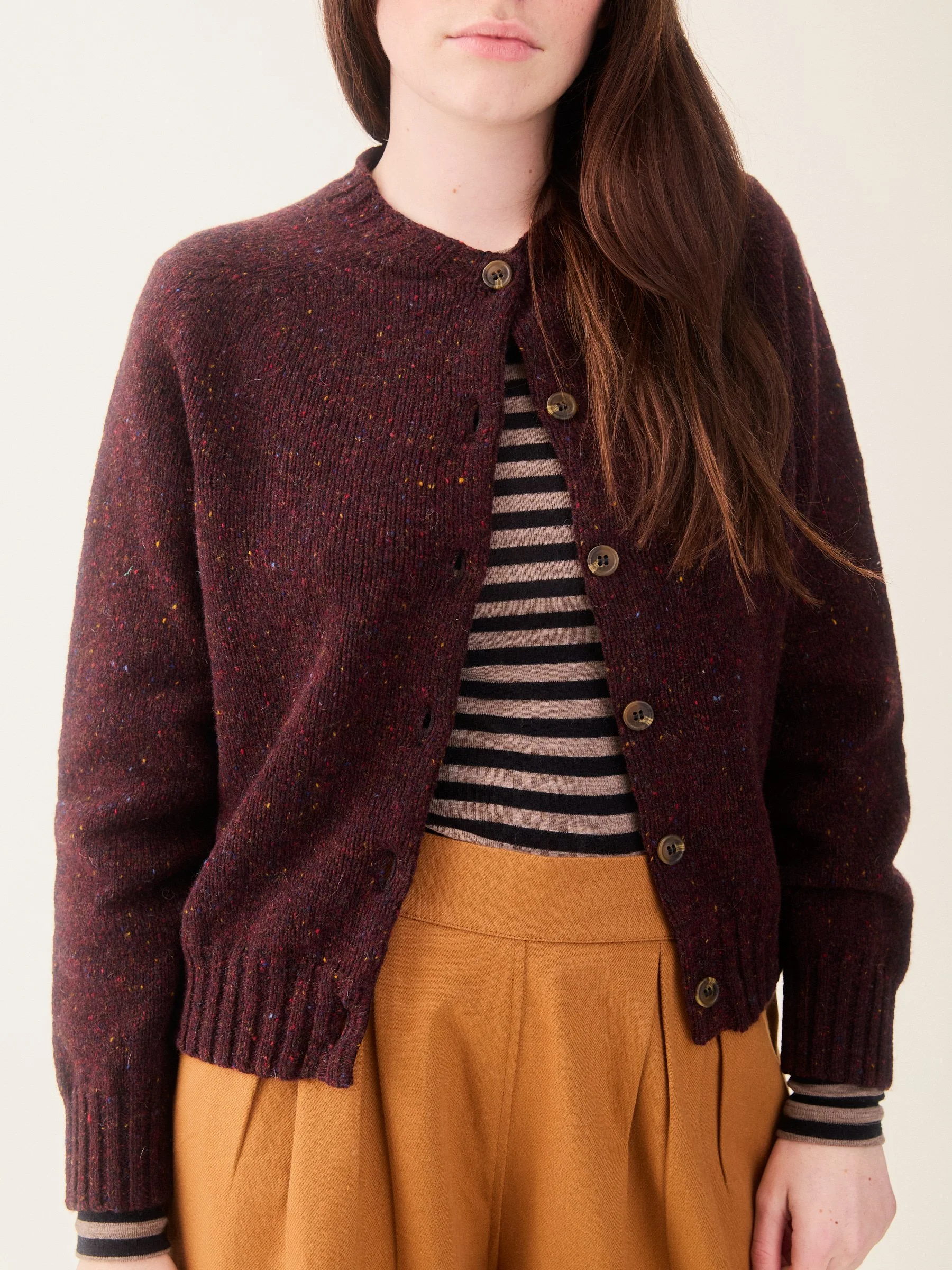 Nova Cardigan - Plum Fleck
