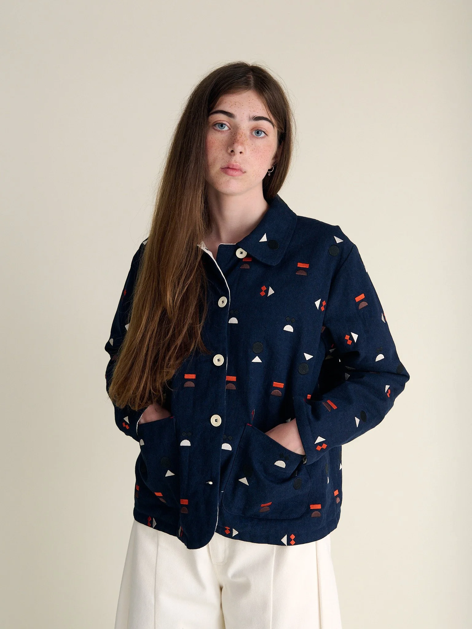 Molly Jacket - Indigo Embroidery