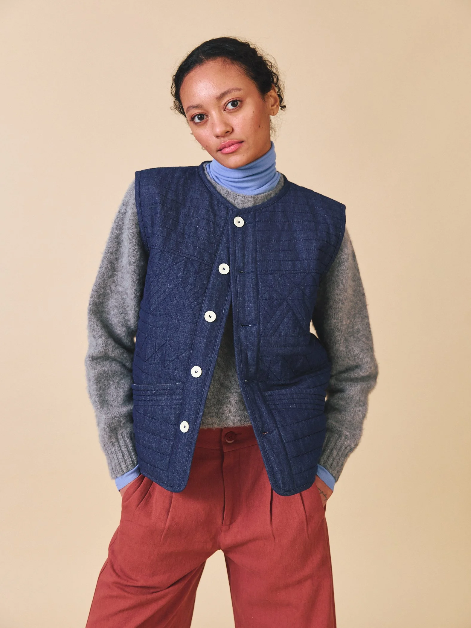 Joy Vest - Indigo