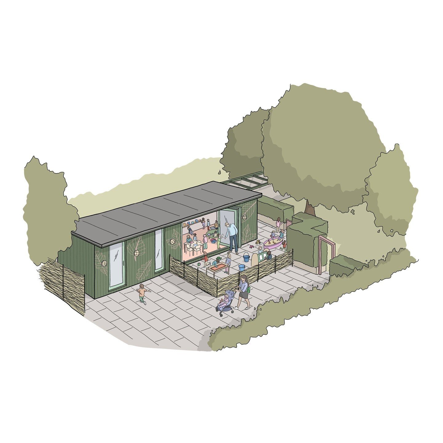 Loved adding the activity to this nursery cabin 🚸🌳🧸⁠
.⁠
.⁠
.⁠
.⁠
.⁠
⁠
#katherinedaunceyillustration#architecturaldrawing #architecturalvisualisation #architecturalvizualization #architecturalillustration #architecturalsketch  #architecturesketch #