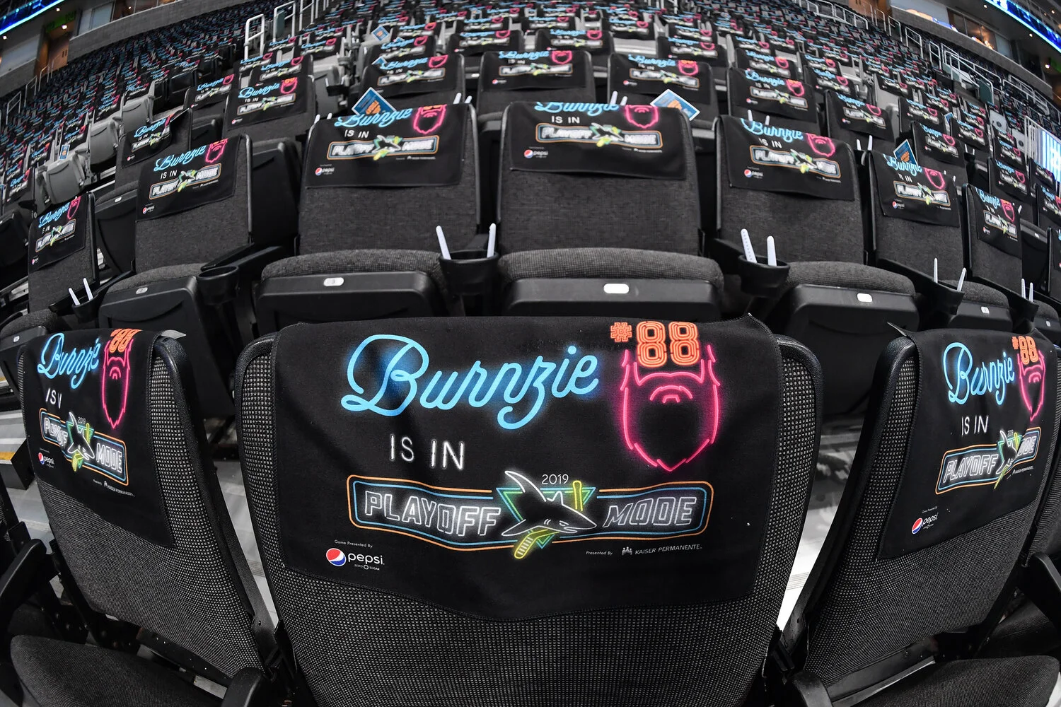 Designs were made into stadium signs, billboards, rally towels, in-game graphics and merchandise.