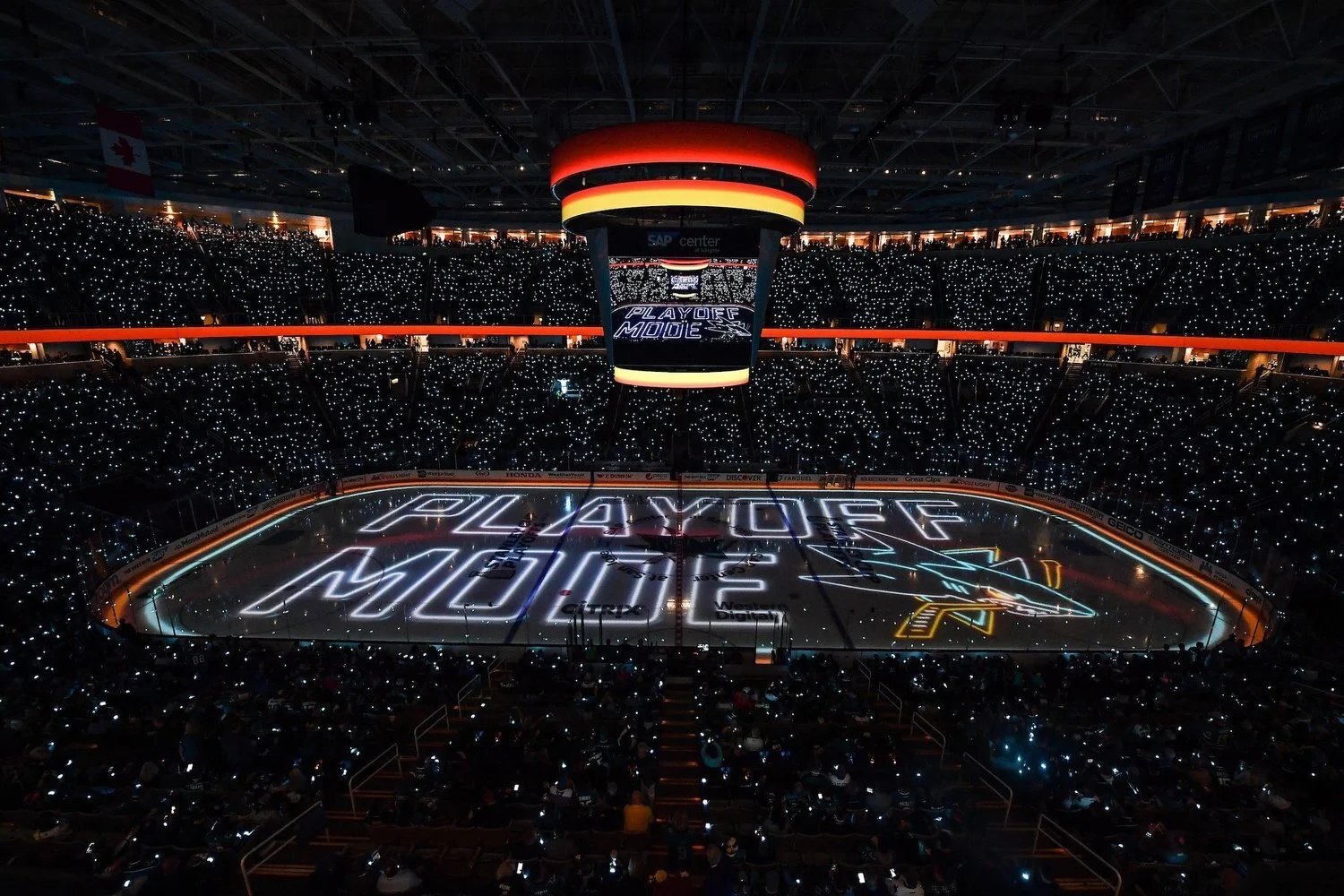 Our neon logo was the centerpiece of the campaign with on-ice and in-game designs changing through the playoffs.