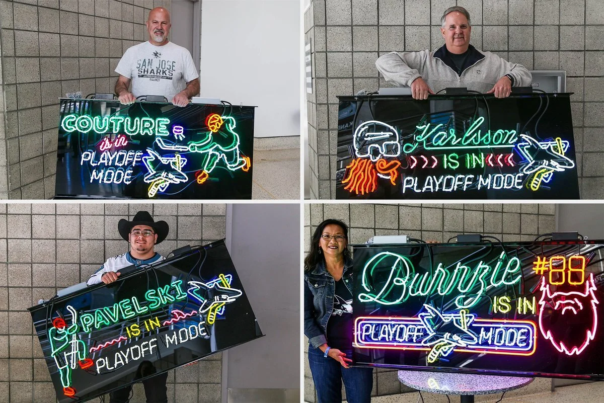Neon signs and neon billboards went up all over town and fans could sign up to win one.