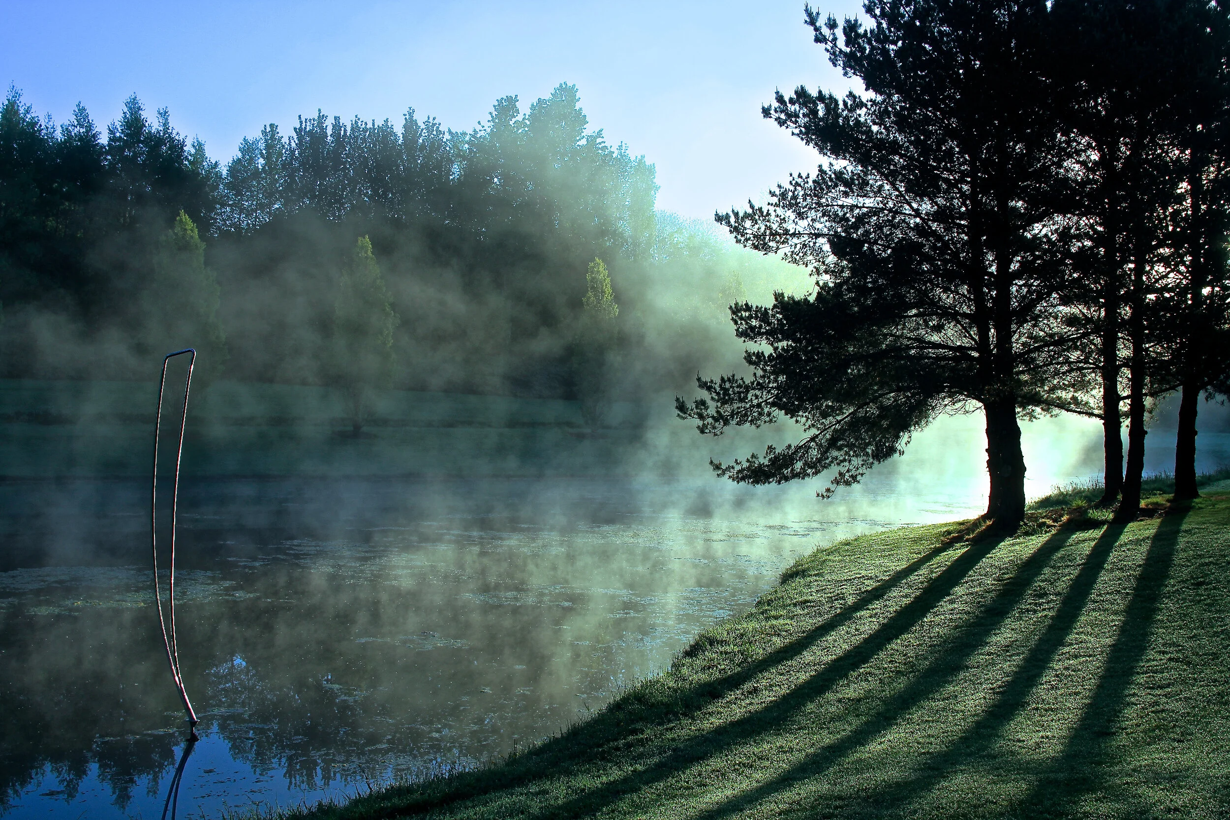 Lake view with Sail (representing Psyche), May morning sunrise at Plaz Metaxu