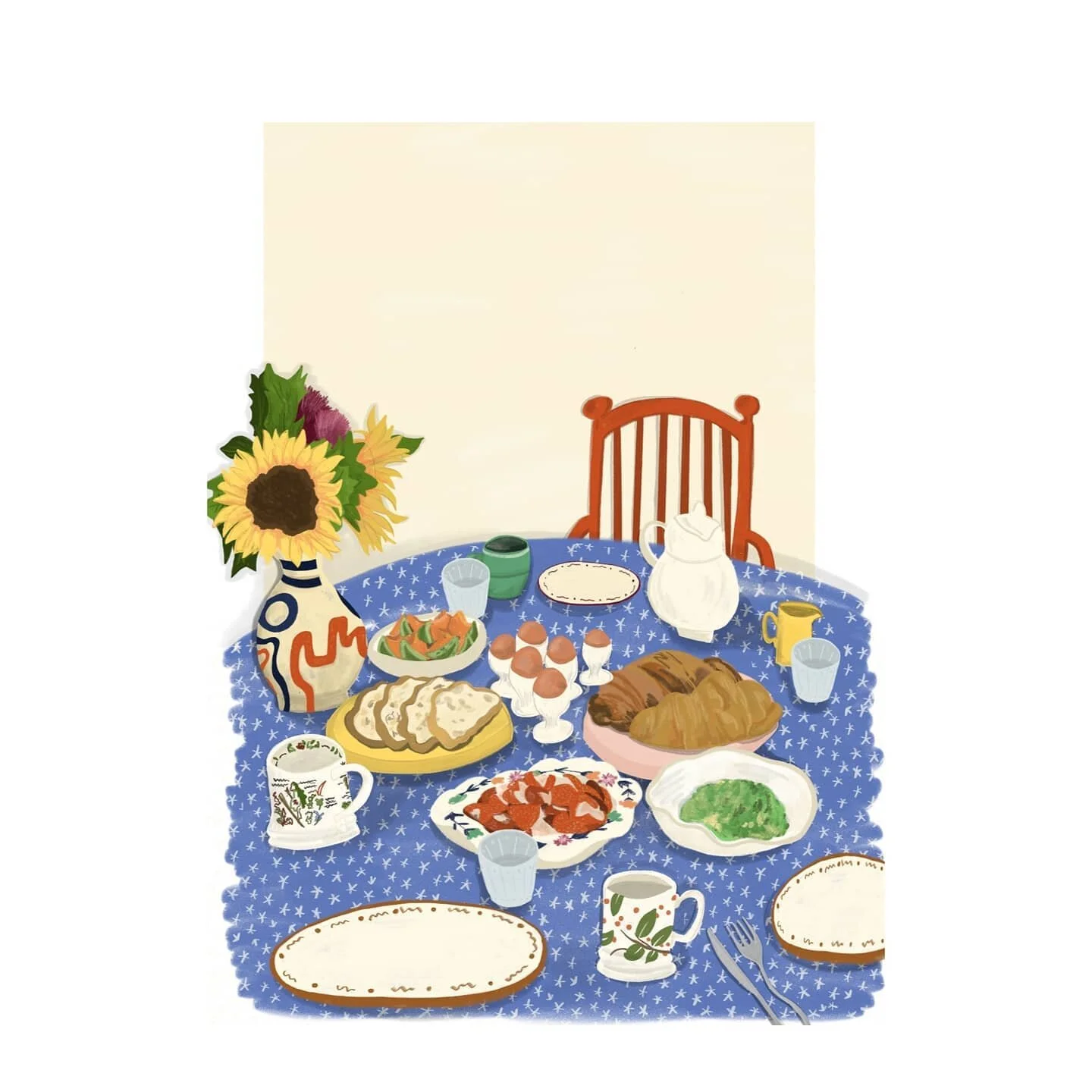 🥐🥑🍳 @stillherestilllife 🥐🍳🥑
.
.
.
.
.
.
#stilllife #illustration #foodillustration #flowers