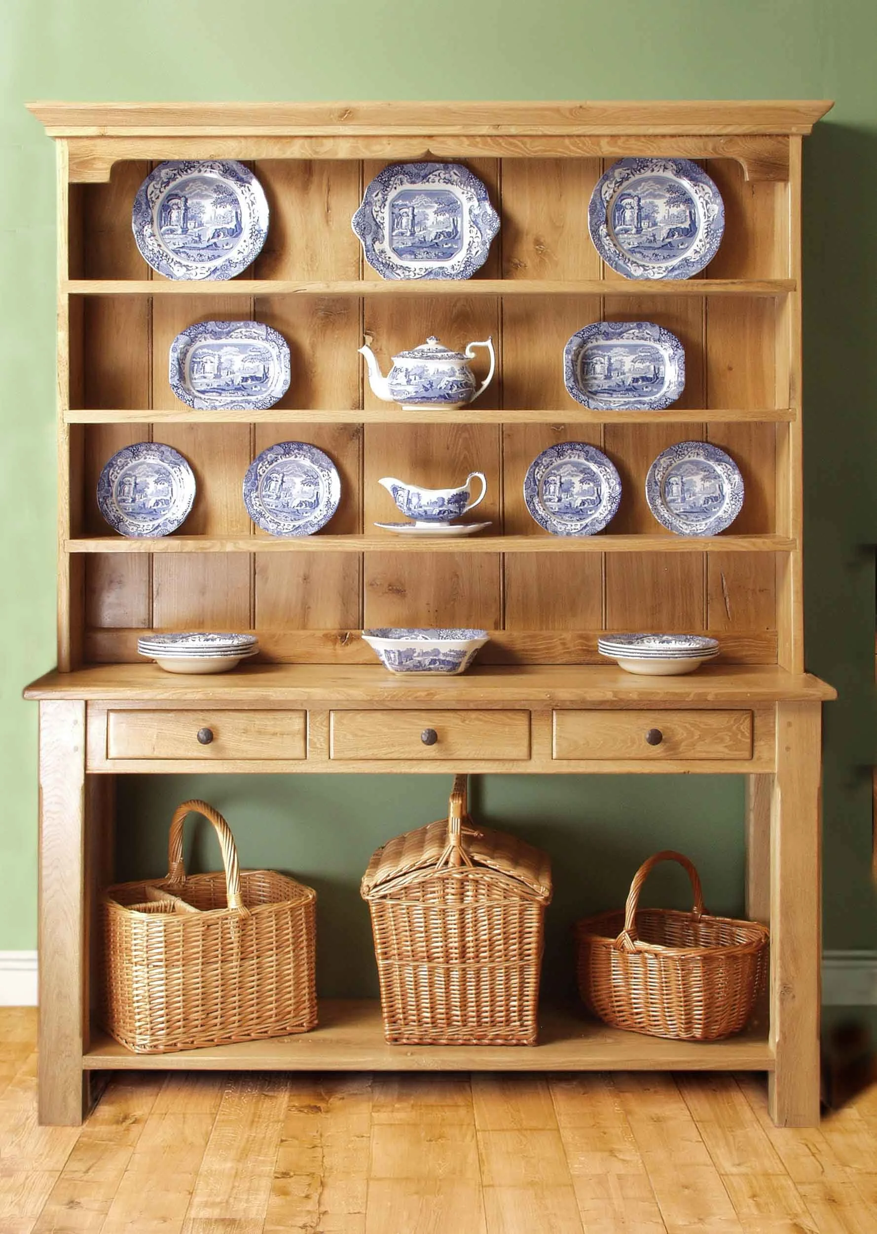 Freestanding potboard dresser made from reclaimed oak
