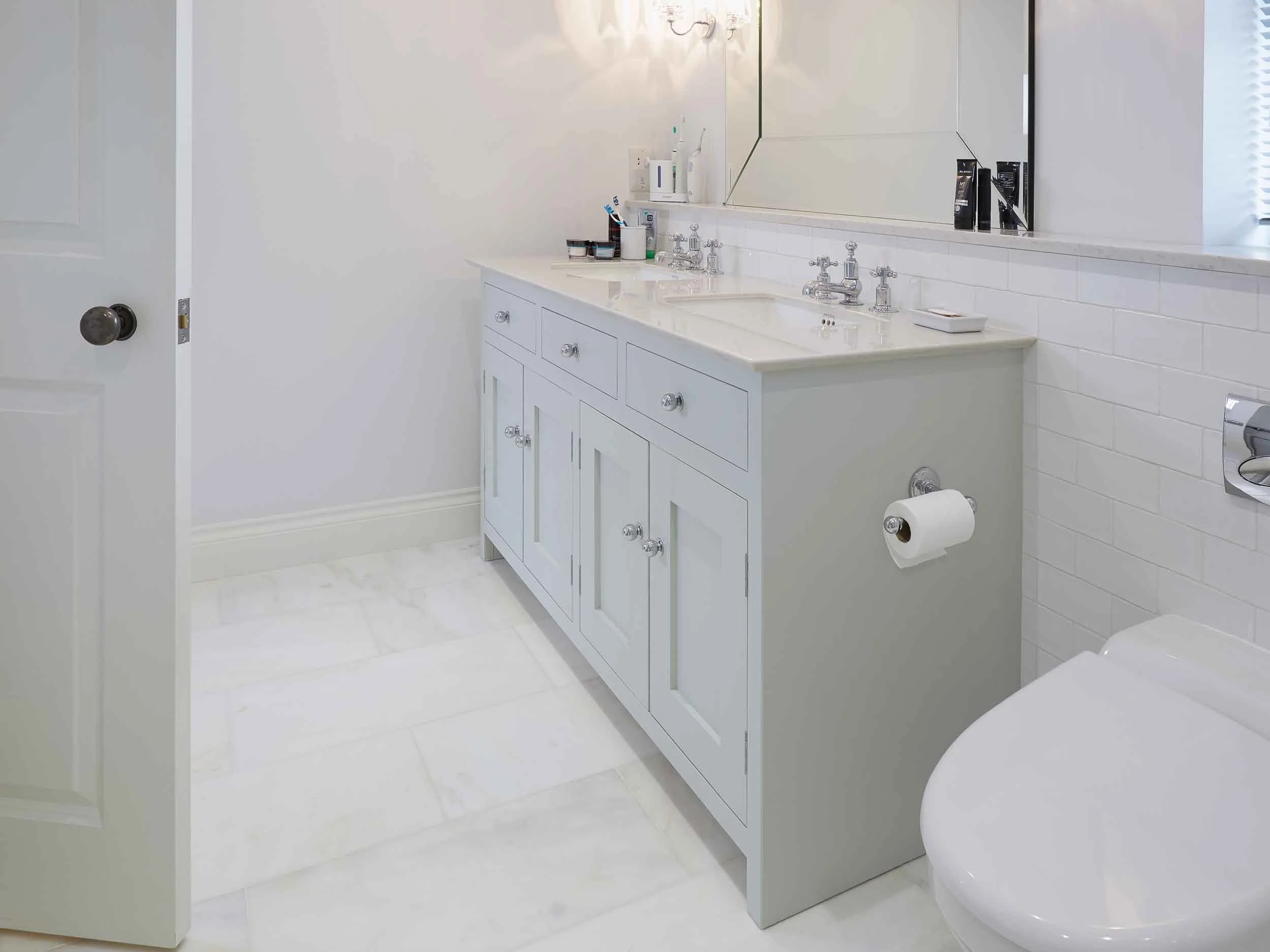 Painted 'his n hers' vanity unit