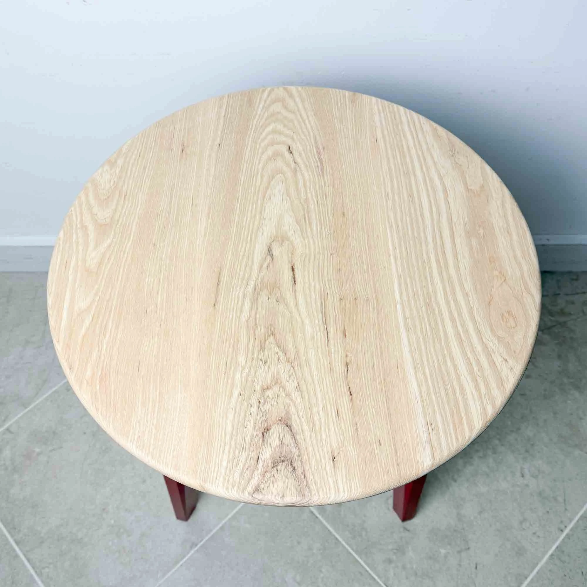 red cricket table with ash top