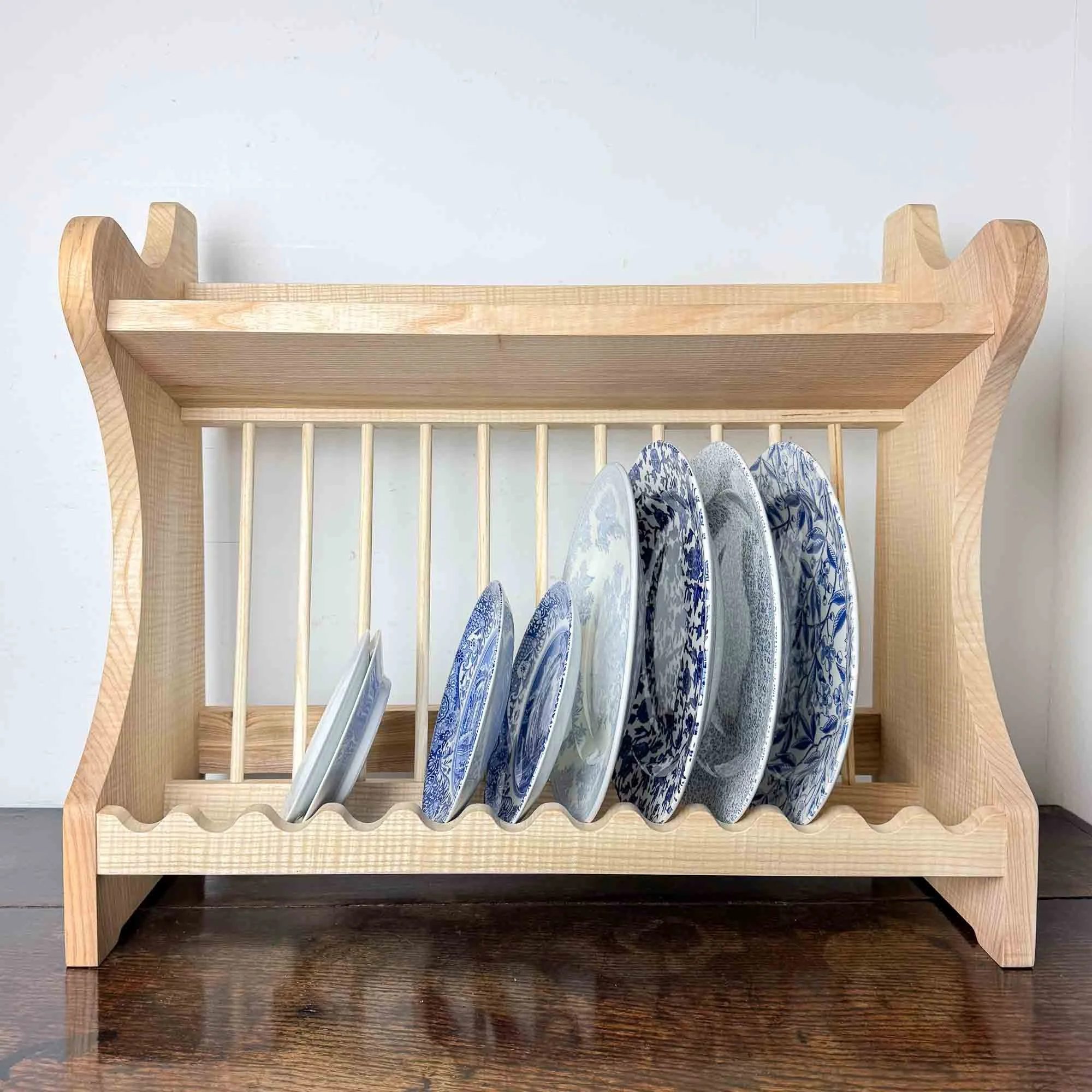 small wooden platerack