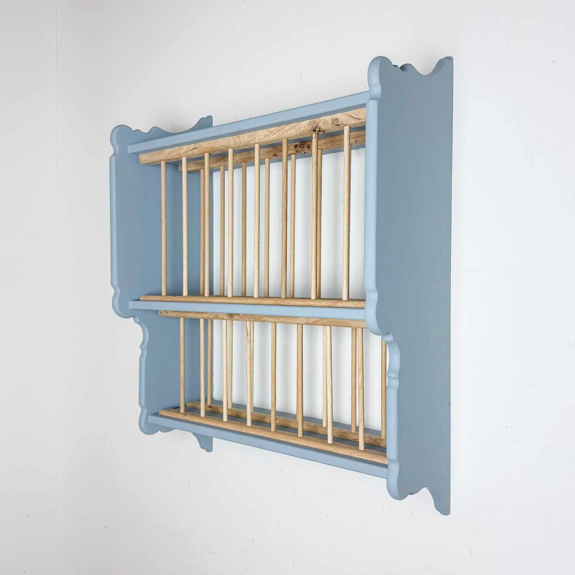 blue painted platerack