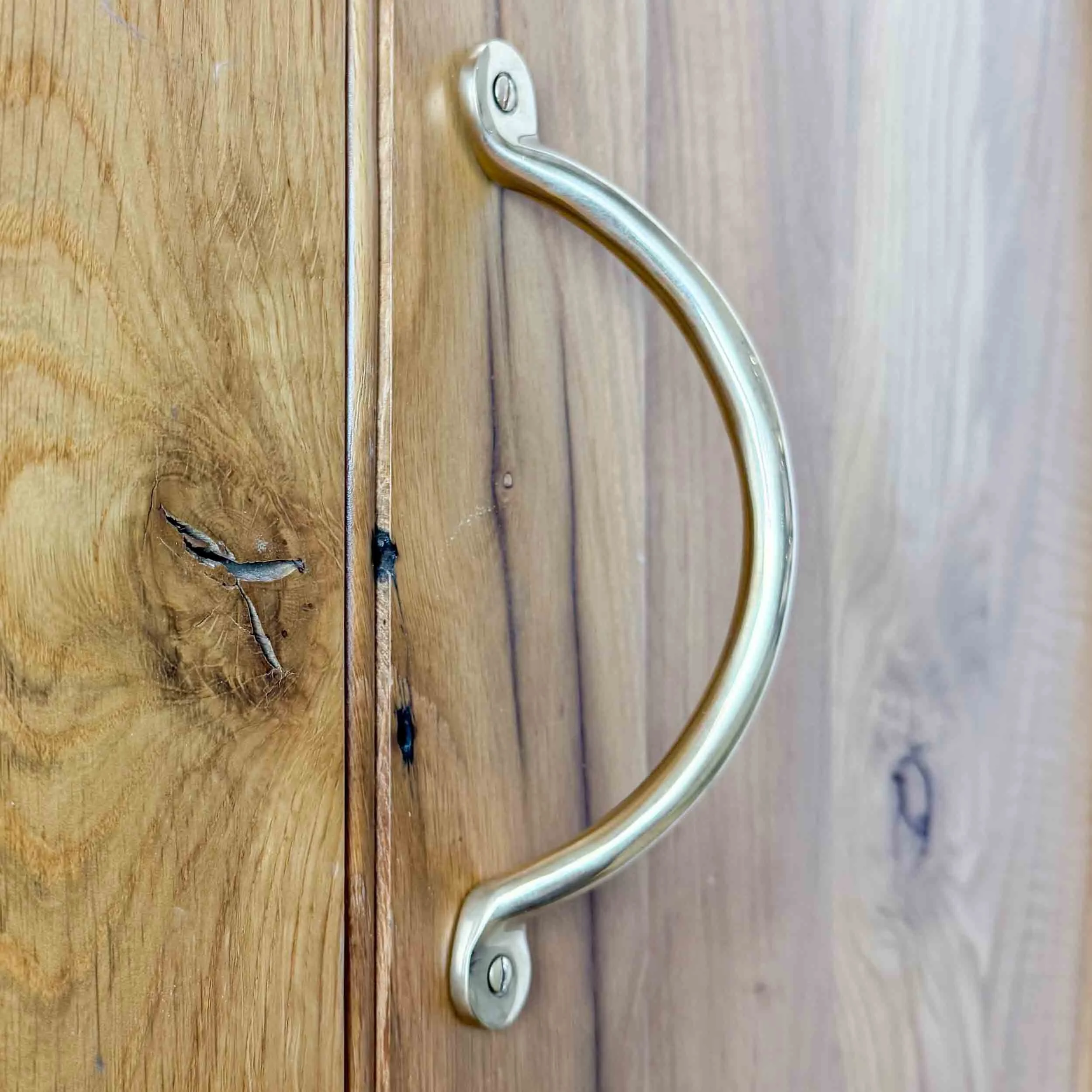 cranked brass pull handle