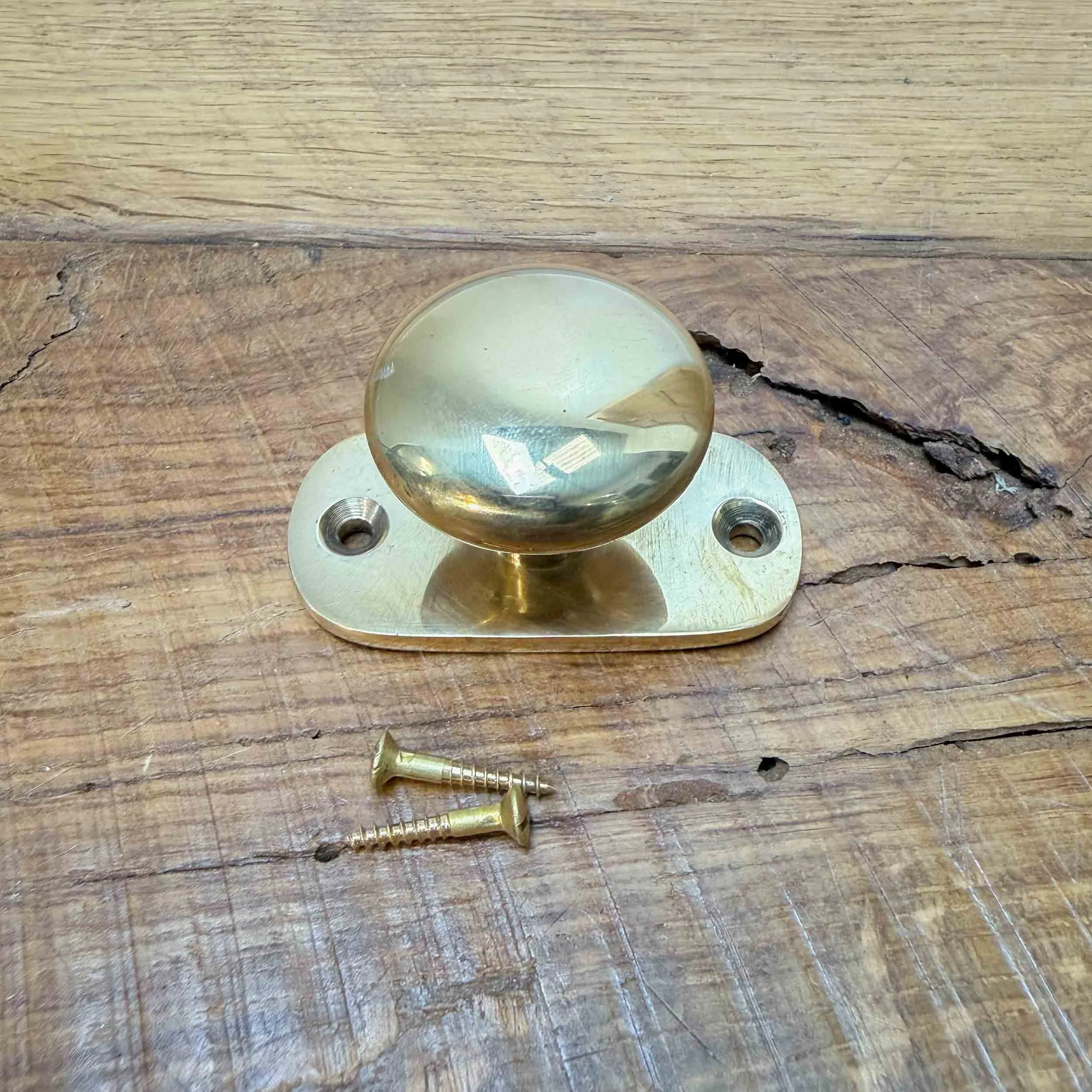 oval blackplate brass kitchen knob