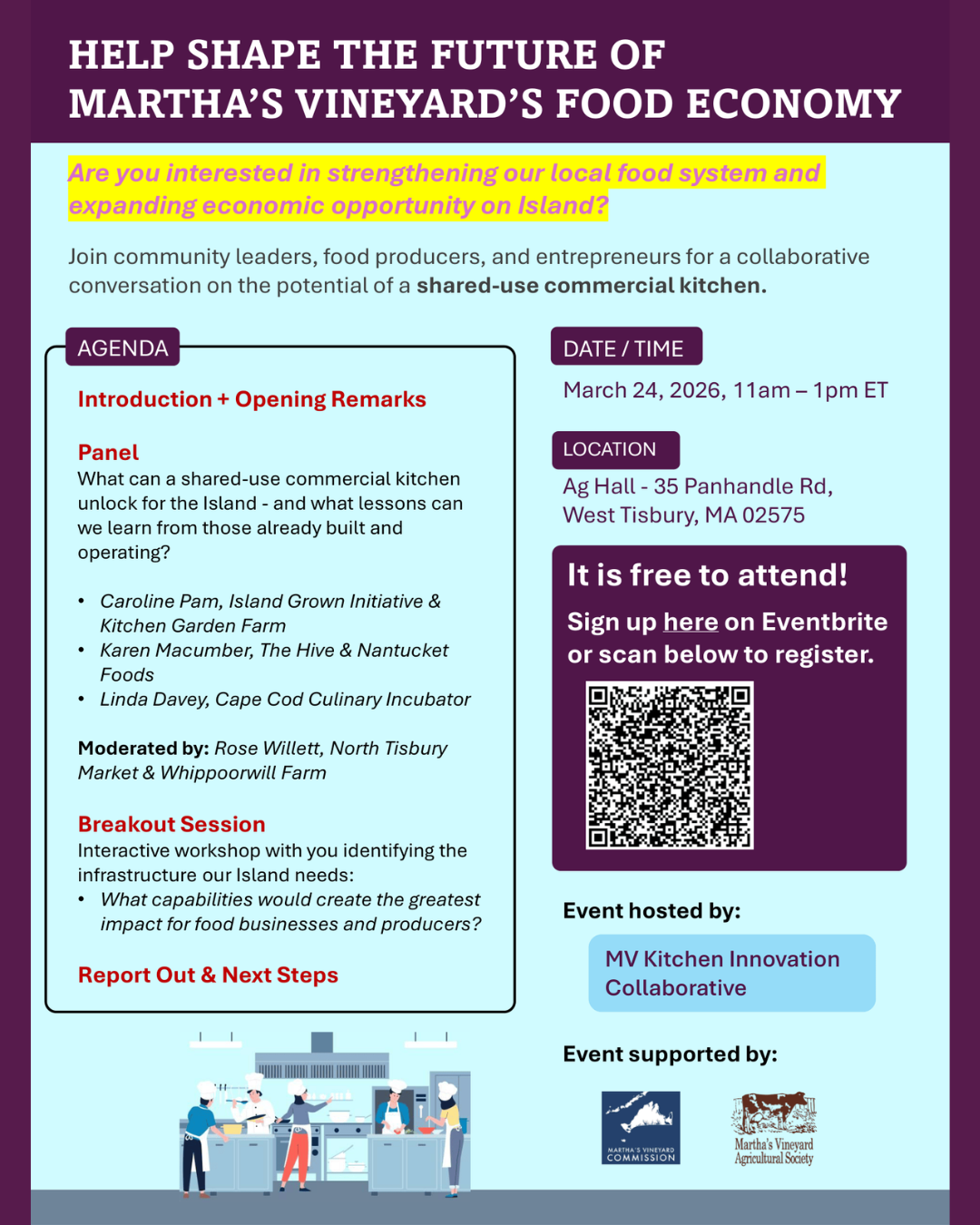 Island Food Futures: Panel & Workshop on MV Shared Commercial Kitchen