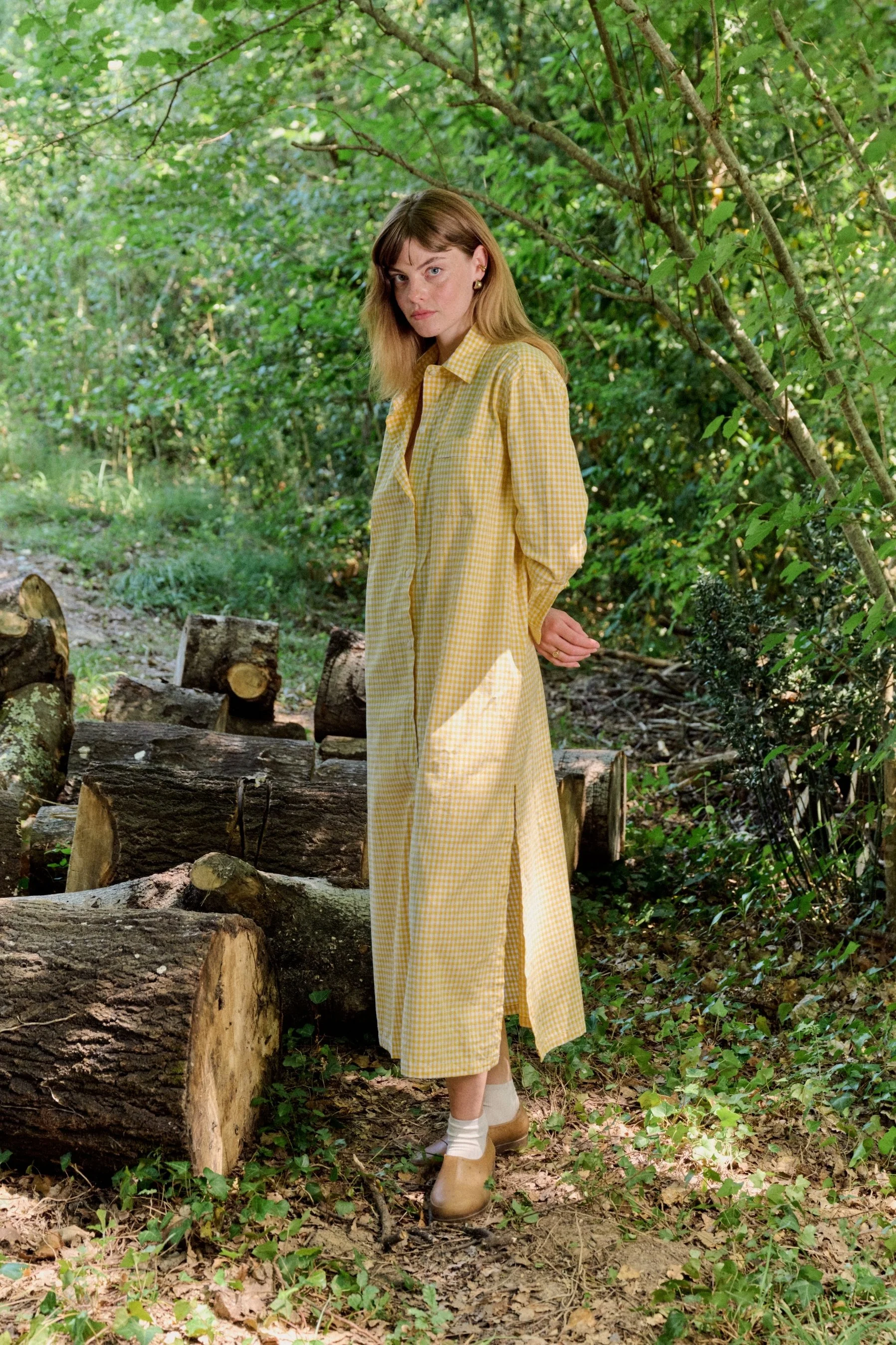 Robe chemise Placide pour femme made in France vichy jaune.jpg