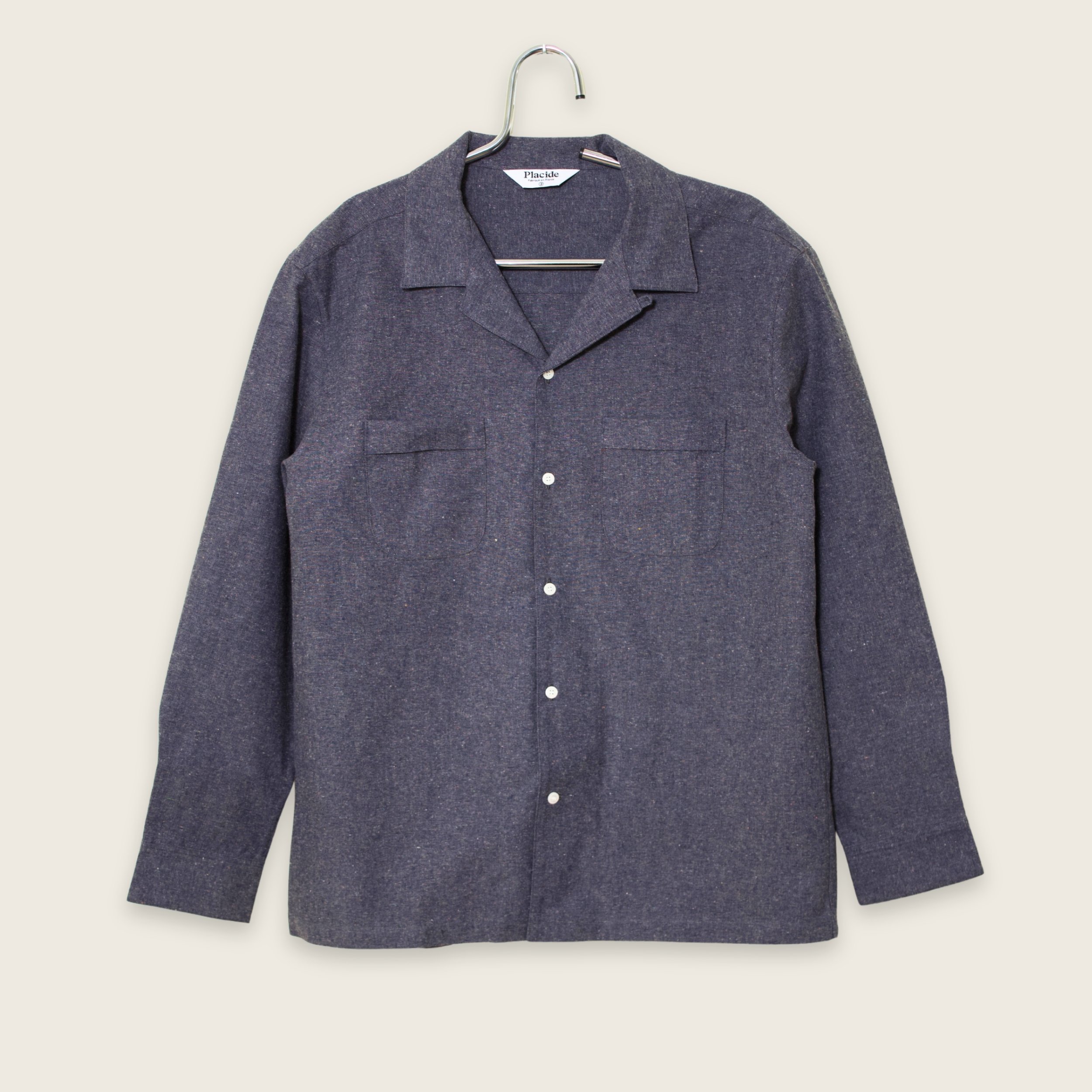 Chemise épaisse Placide Bleu Gris Moucheté (3).jpg