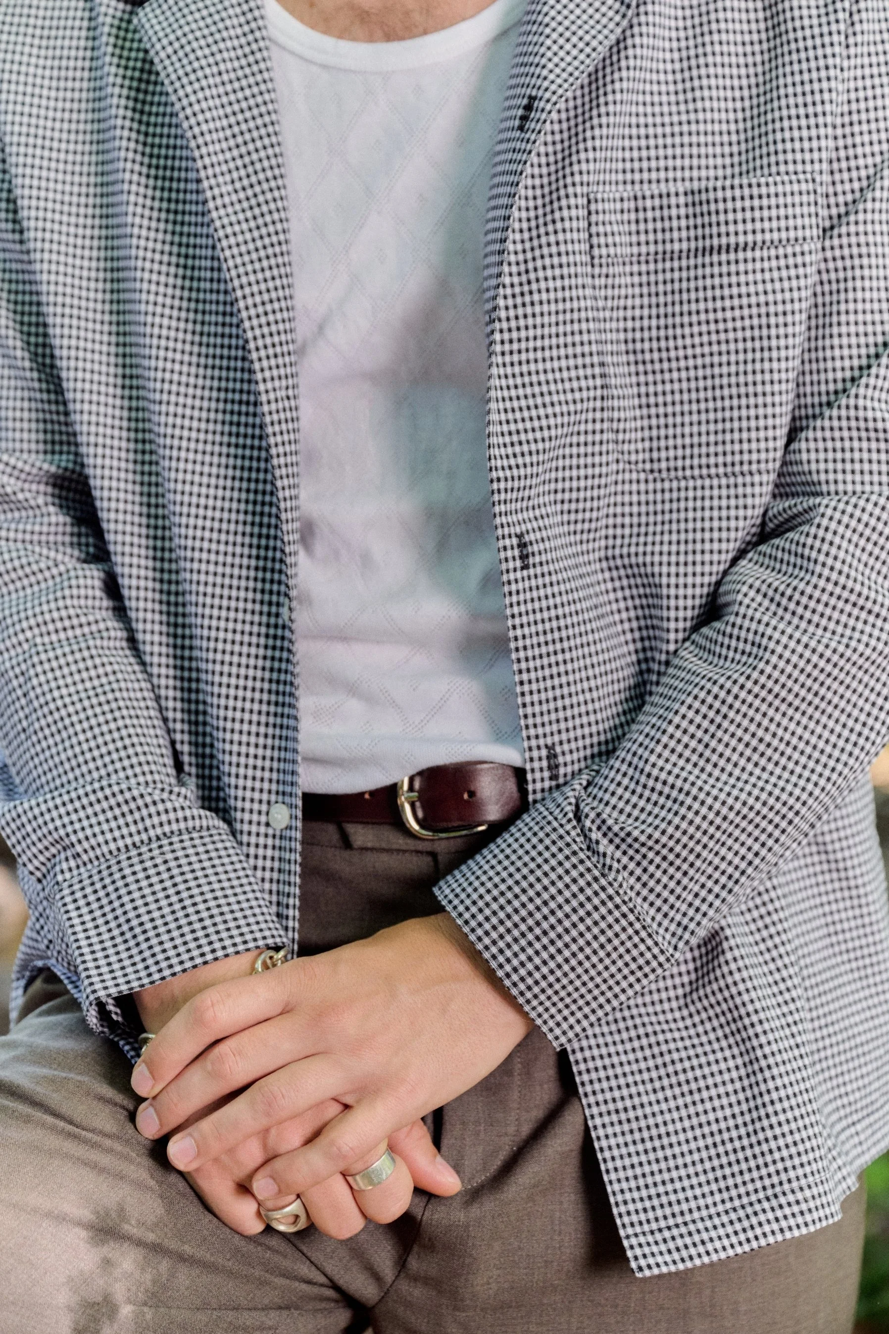 Chemise à manches longues Placide made in France col ouvert vichy noir (4).jpg