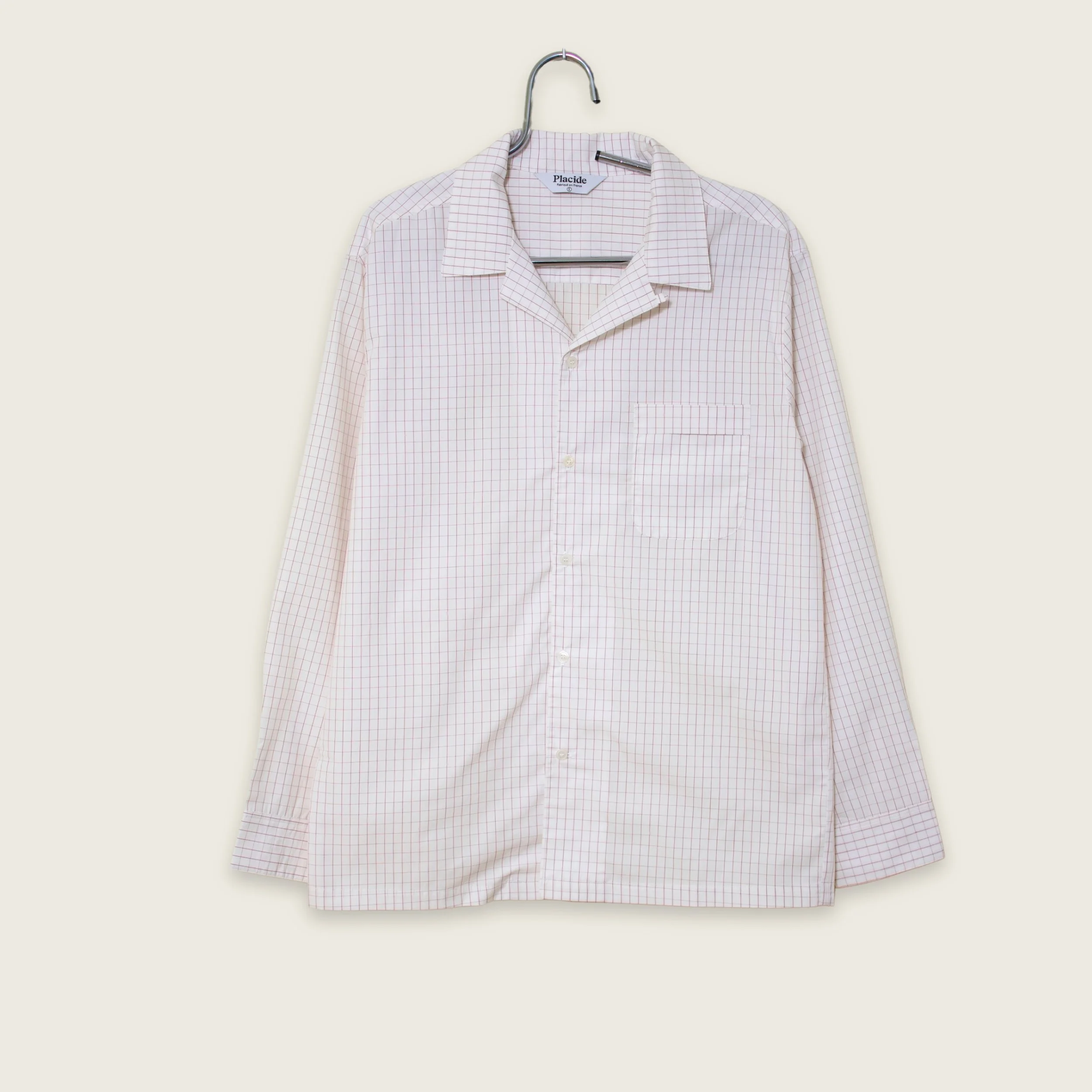 Chemise col ouvert / Carreaux Rouge