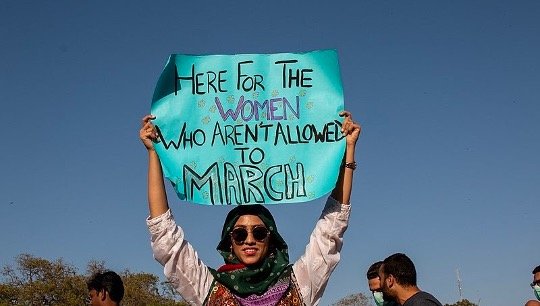 Figure 2. Afridi, N. (2020) Aurat (Women’s) March.  