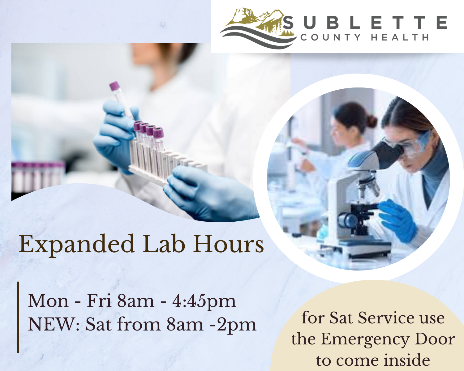 New Saturday lab hours 