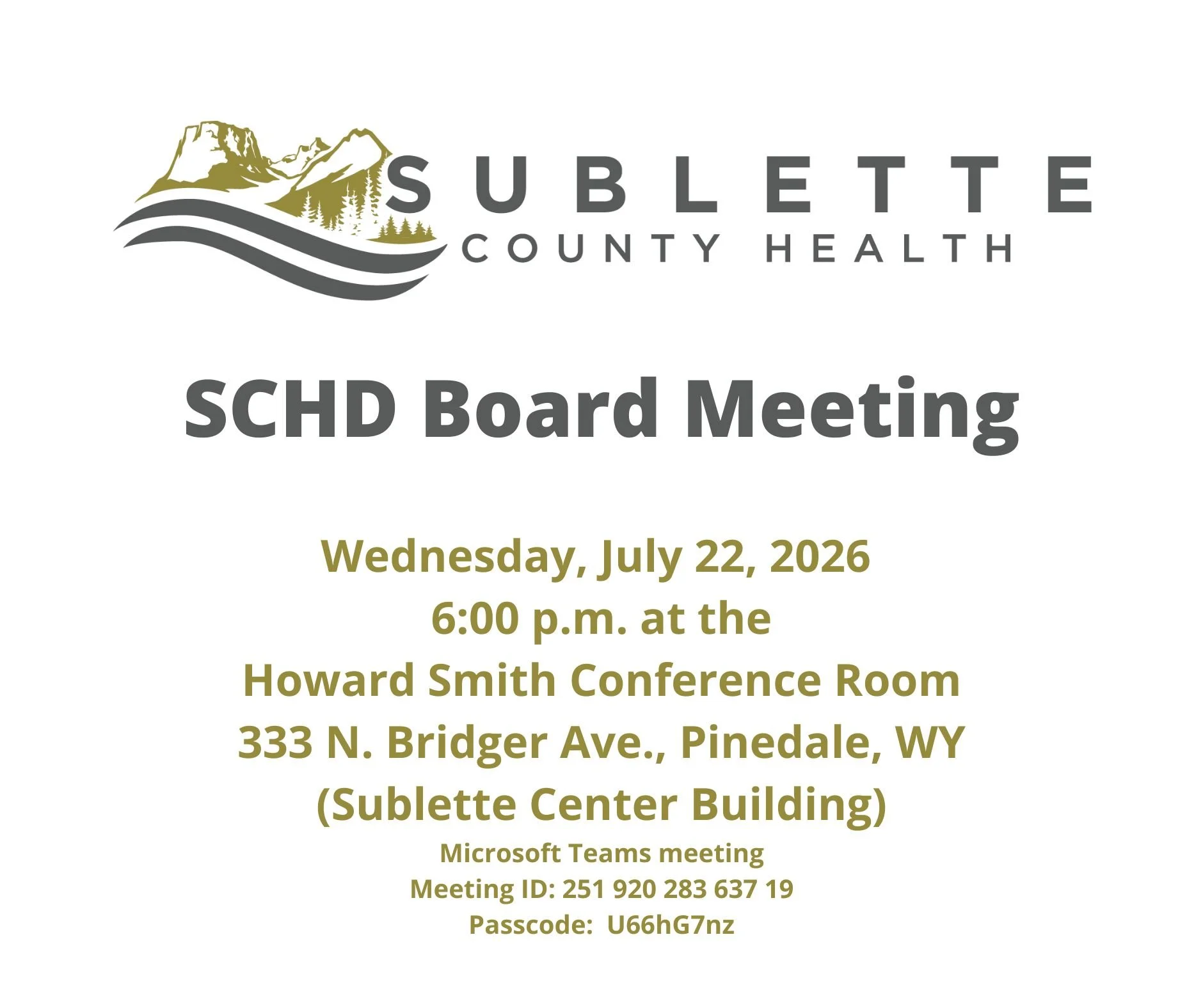 SCHD Board Meeting