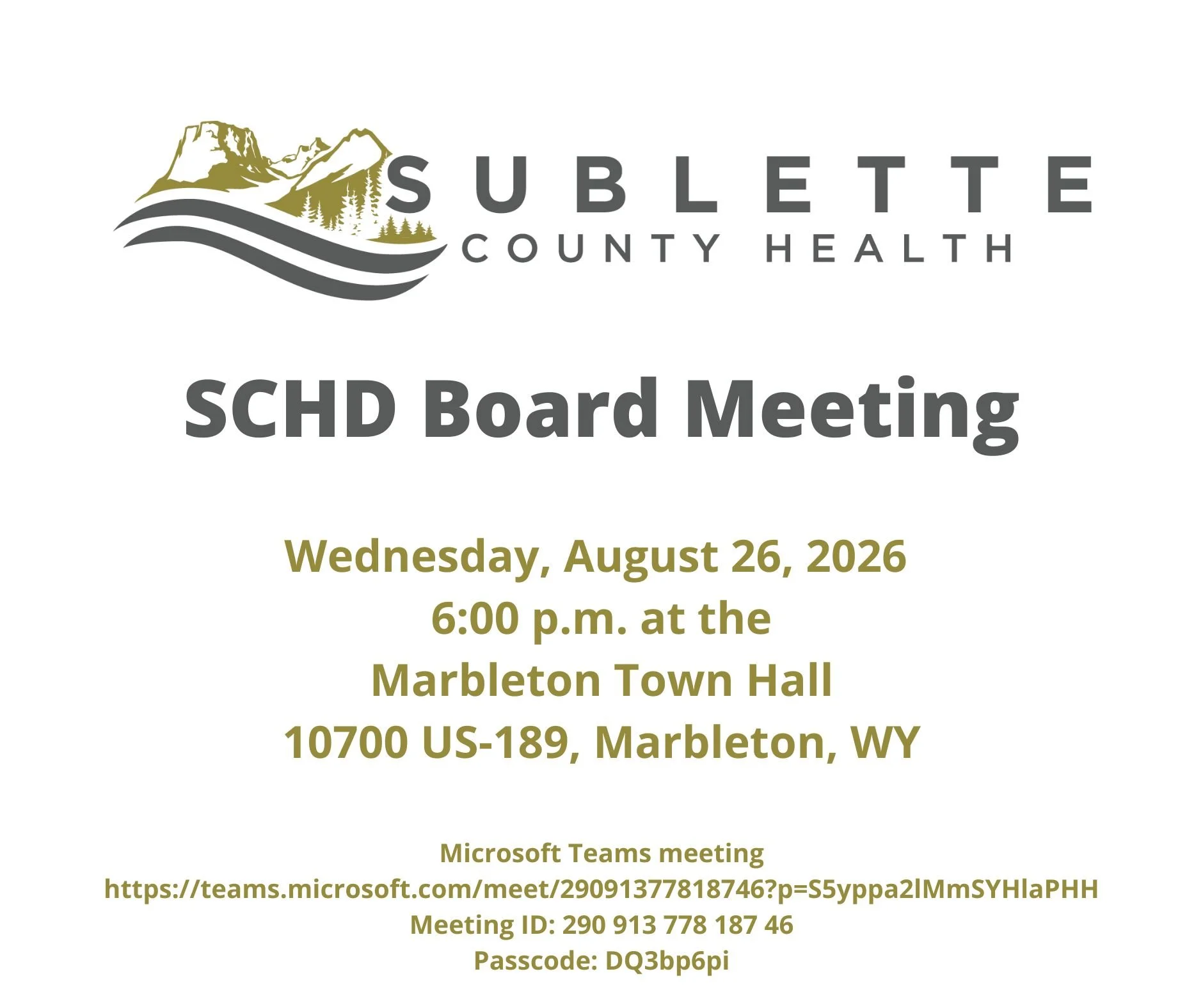 SCHD Board Meeting