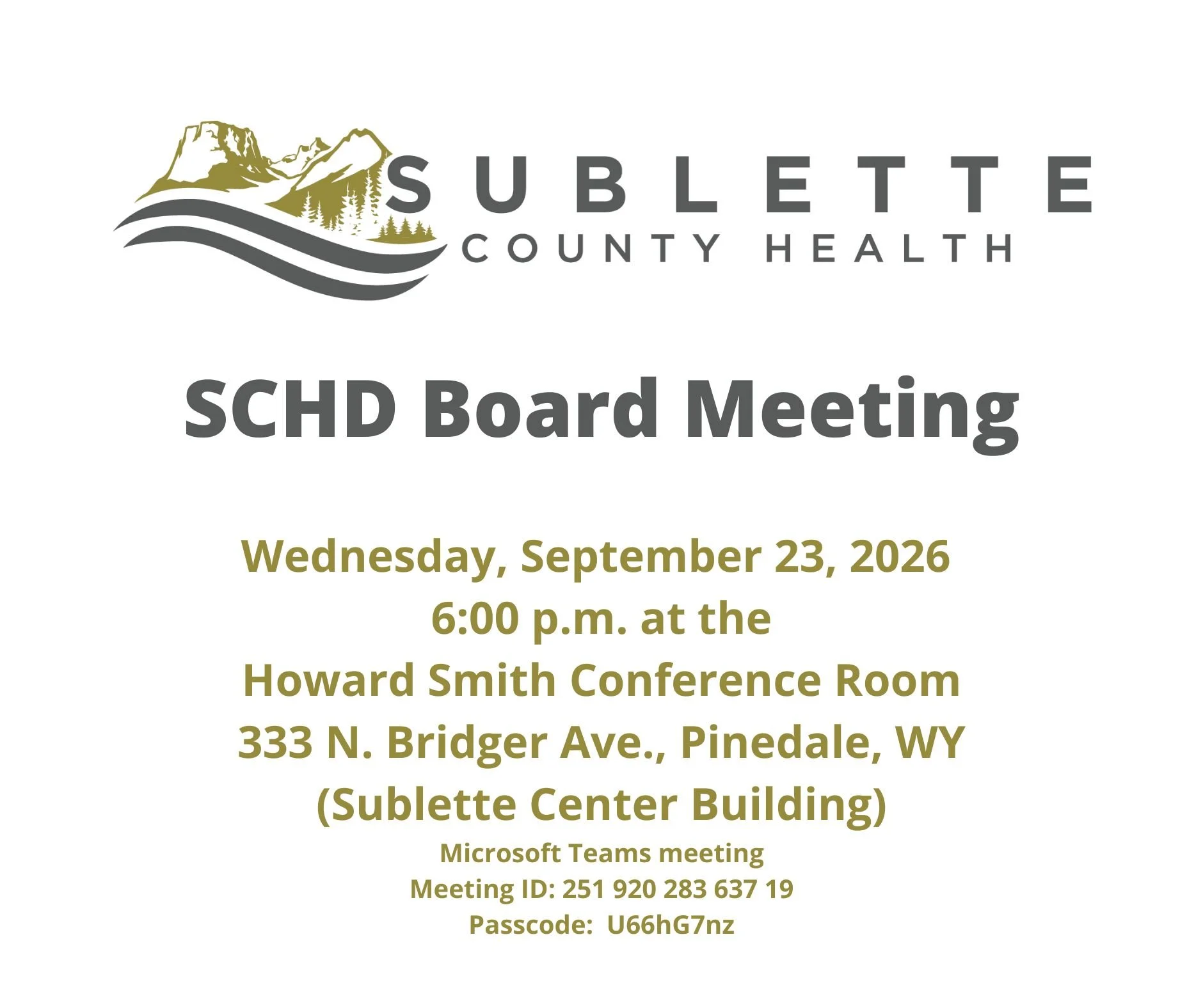 SCHD Board Meeting