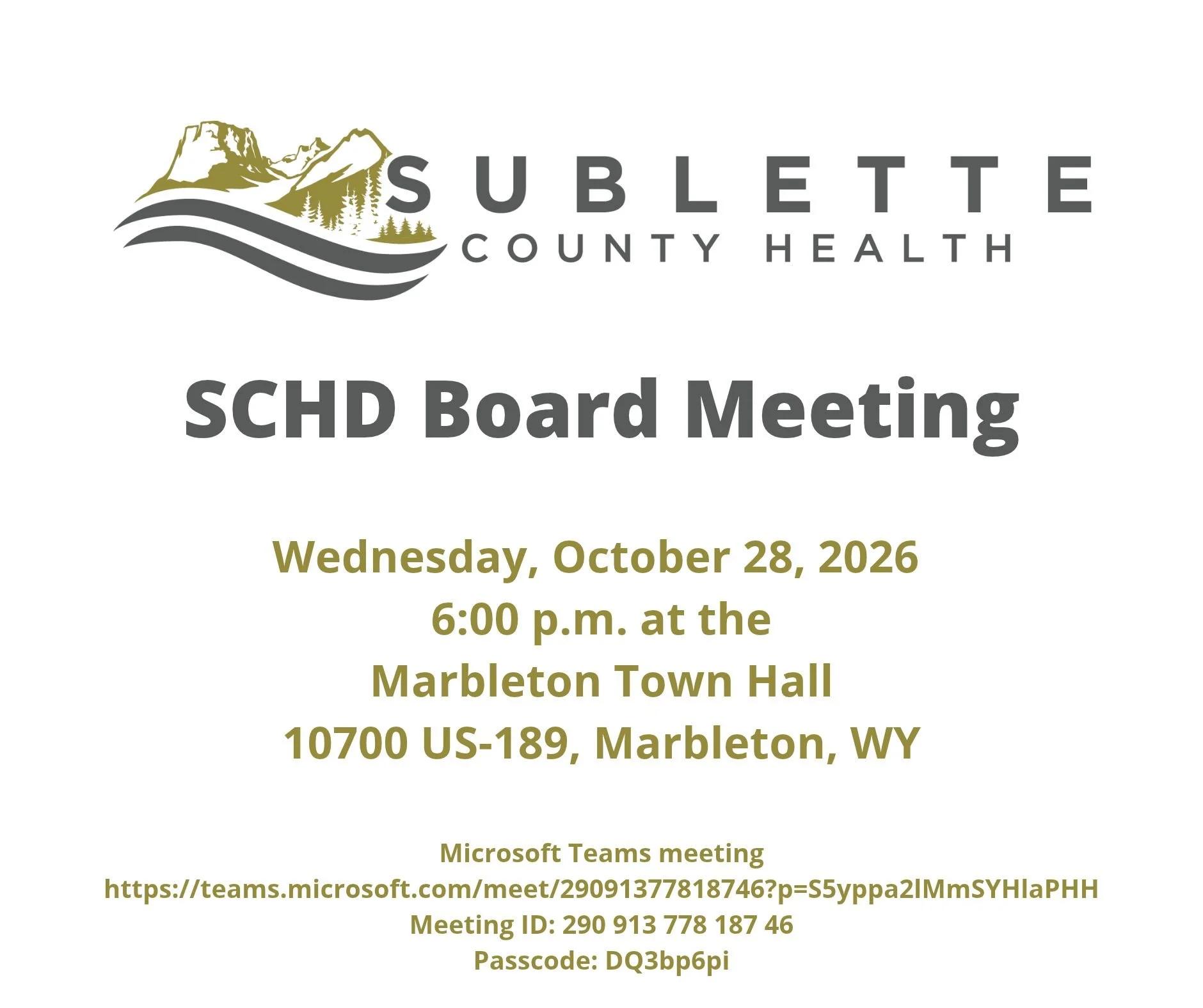SCHD Board Meeting