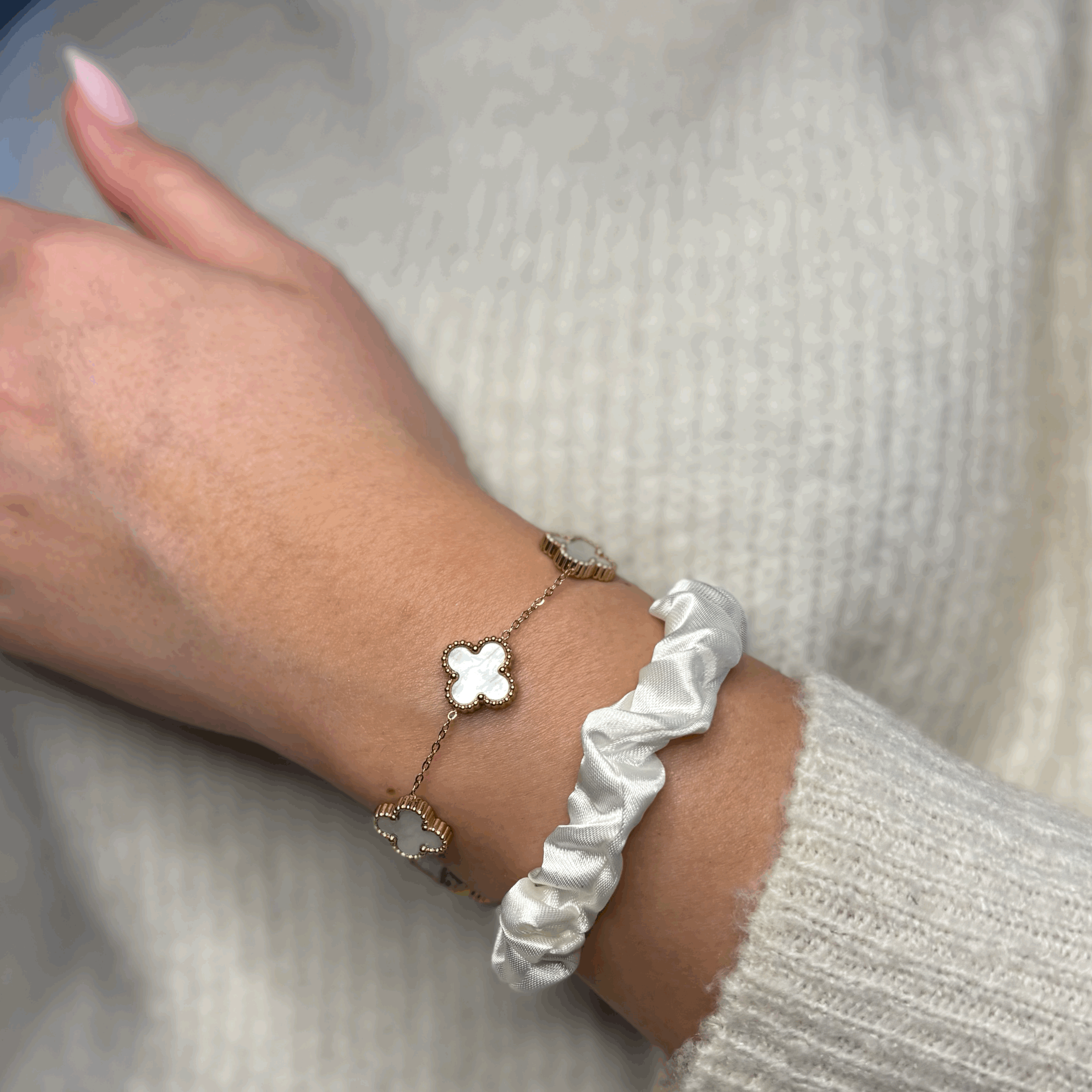 Chain Bracelet - White Clover