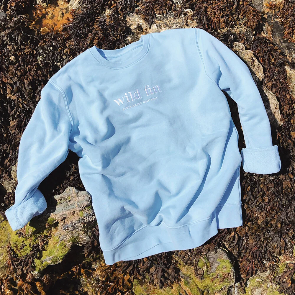sky blue sweatshirt