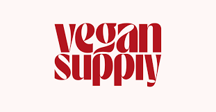 Vegan Supply logo in red text on a white background.