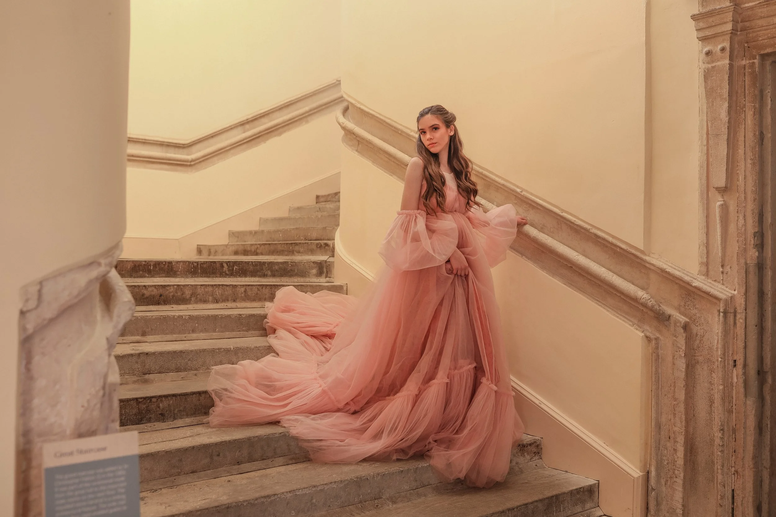 Kirby hall young girl princess gown tulle dress England country manor house