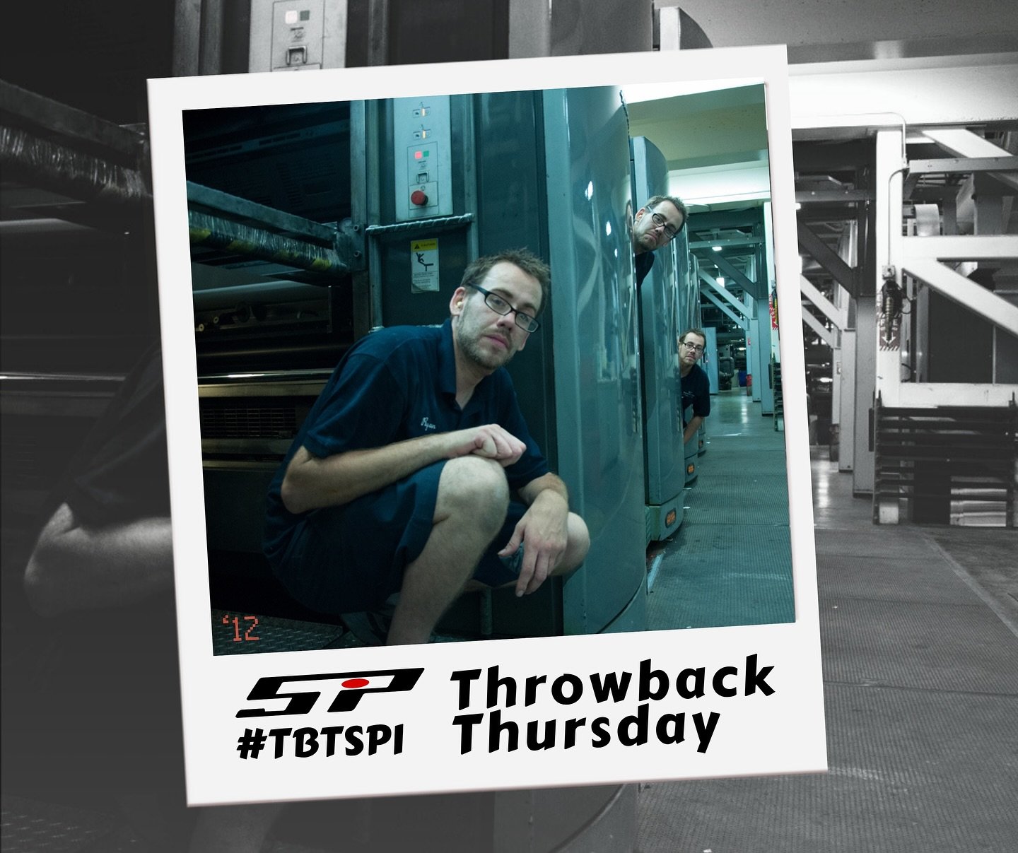 👀 Triple trouble on the press floor!
This week&rsquo;s #TBTSPI comes from Ryan B., who used his photography skills to duplicate himself back in 2012 when he was a pressman.

We love seeing the creativity that lives amongst the presses &mdash; thanks
