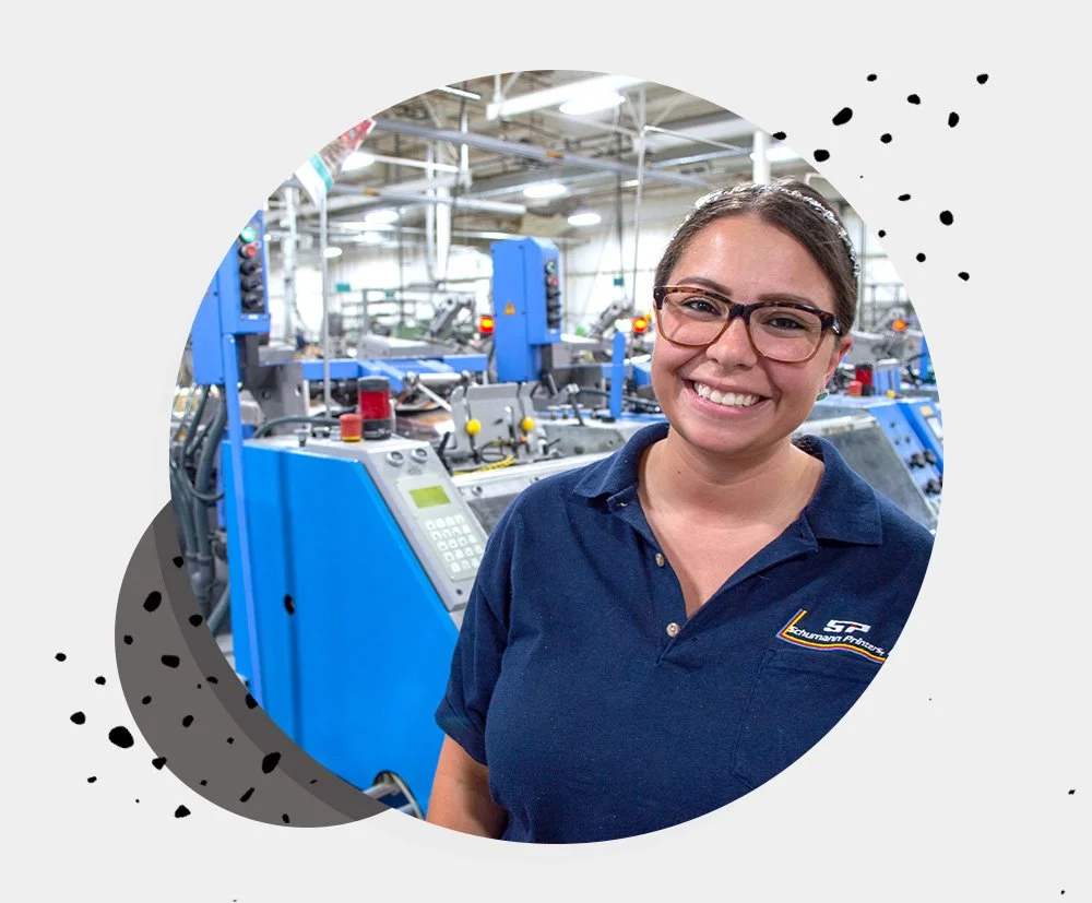 Smiling female employee