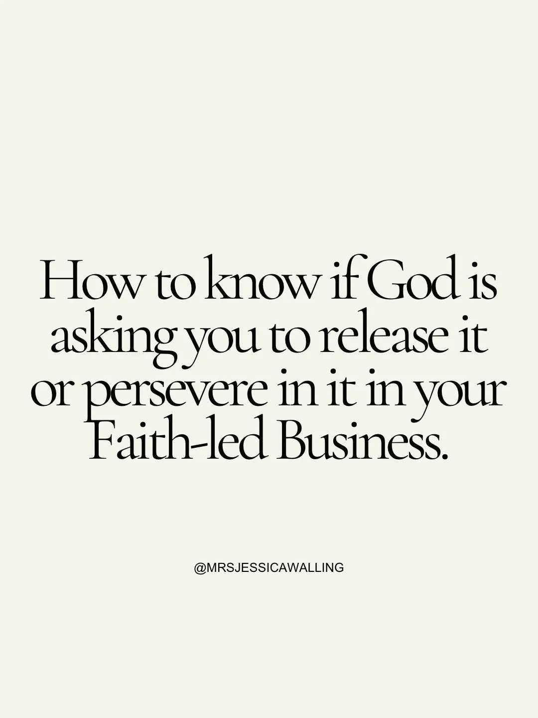 Release or persevere?

Are you about to quit right before the harvest? Or are you clinging to something that God has asked you to release? 

I pray that this helps you to discern what His Will is for you in your Faith-led Business right now.🕊️

#fai