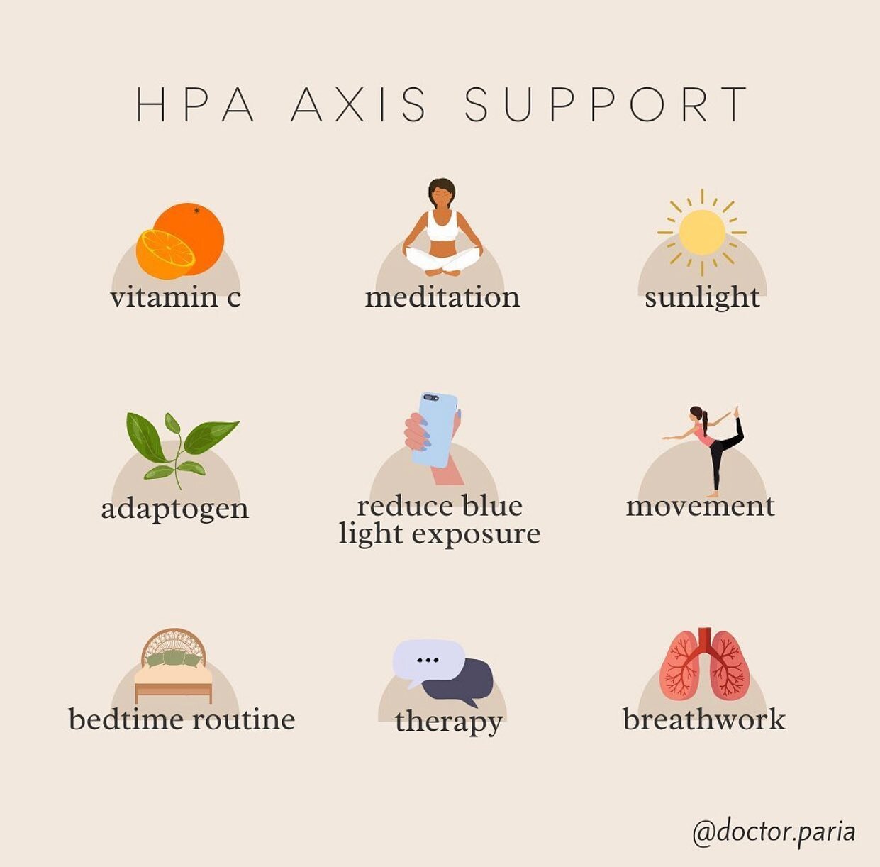 Following yesterday&rsquo;s reels, here are some ways to support the HPA axis!&thinsp;
&thinsp;
&thinsp;
.&thinsp;&thinsp;&thinsp;
.&thinsp;&thinsp;&thinsp;
.&thinsp;&thinsp;&thinsp;
Disclaimer: This is not medical advice, only health education.&thin