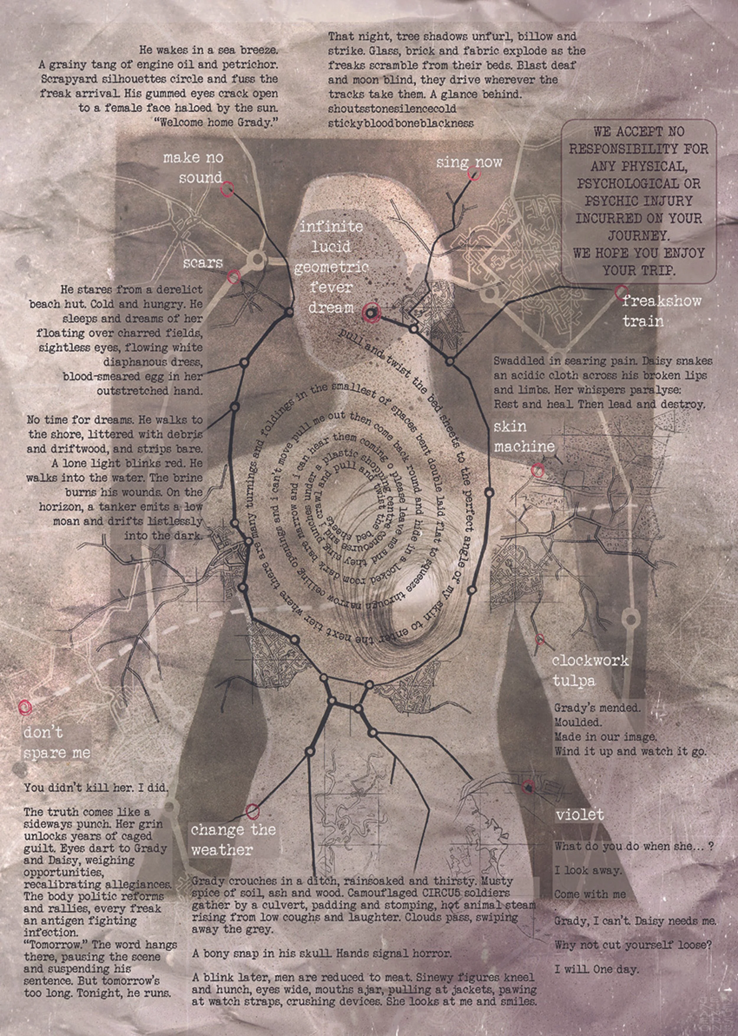 Bonus insert artwork 'Clockwork Tulpa',  'Clockwork Tulpa', the second album by UK Prog-Rock band CIRCU5.  
Design © Jennie Anderson 2025.